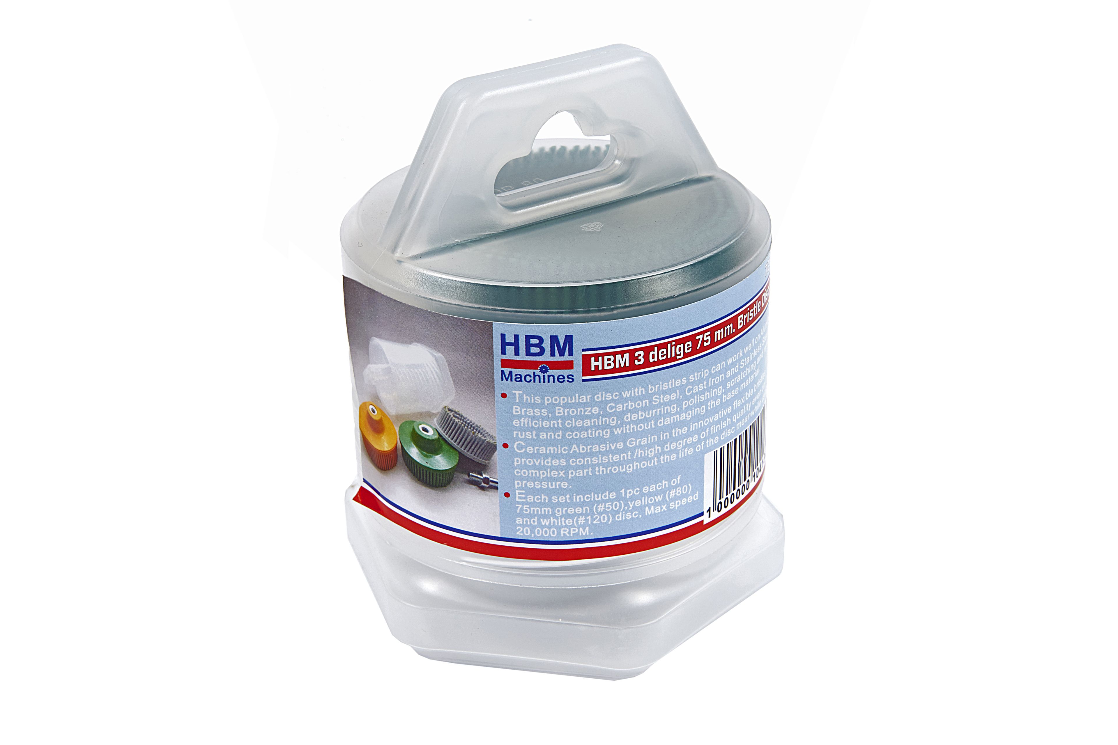 HBM 3-teiliges 50 mm Borstenscheibenset mit 6,3 mm Schafthalter Image 8