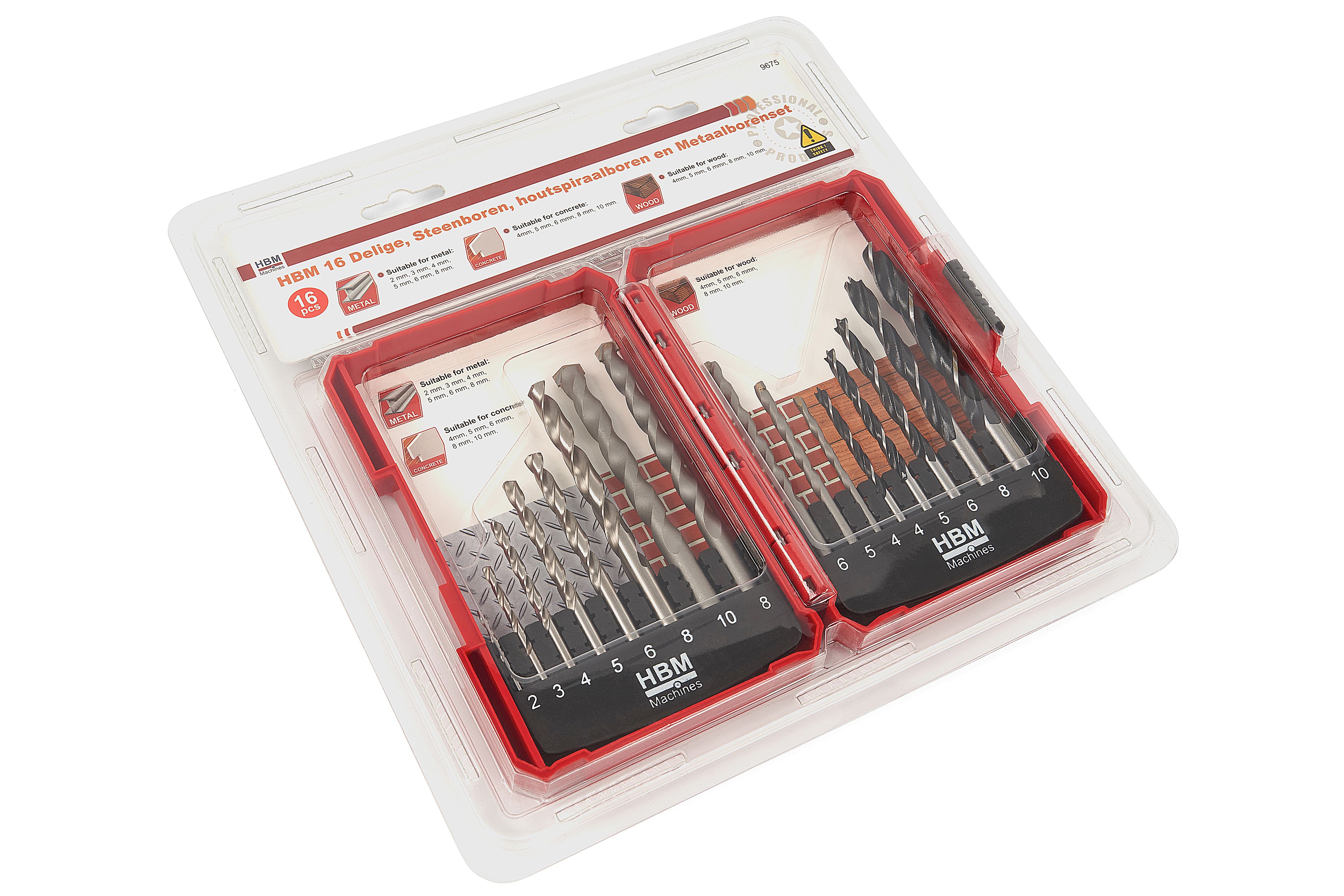 HBM 16-teiliges Steinbohrer-, Holzradbohrer- und Metallbohrer-Set Image 4