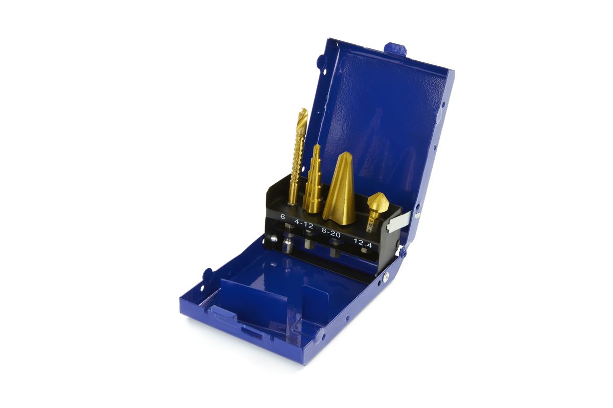 Conjunto de brocas de placa de TIN de 4 piezas HBM con conexión HEX
