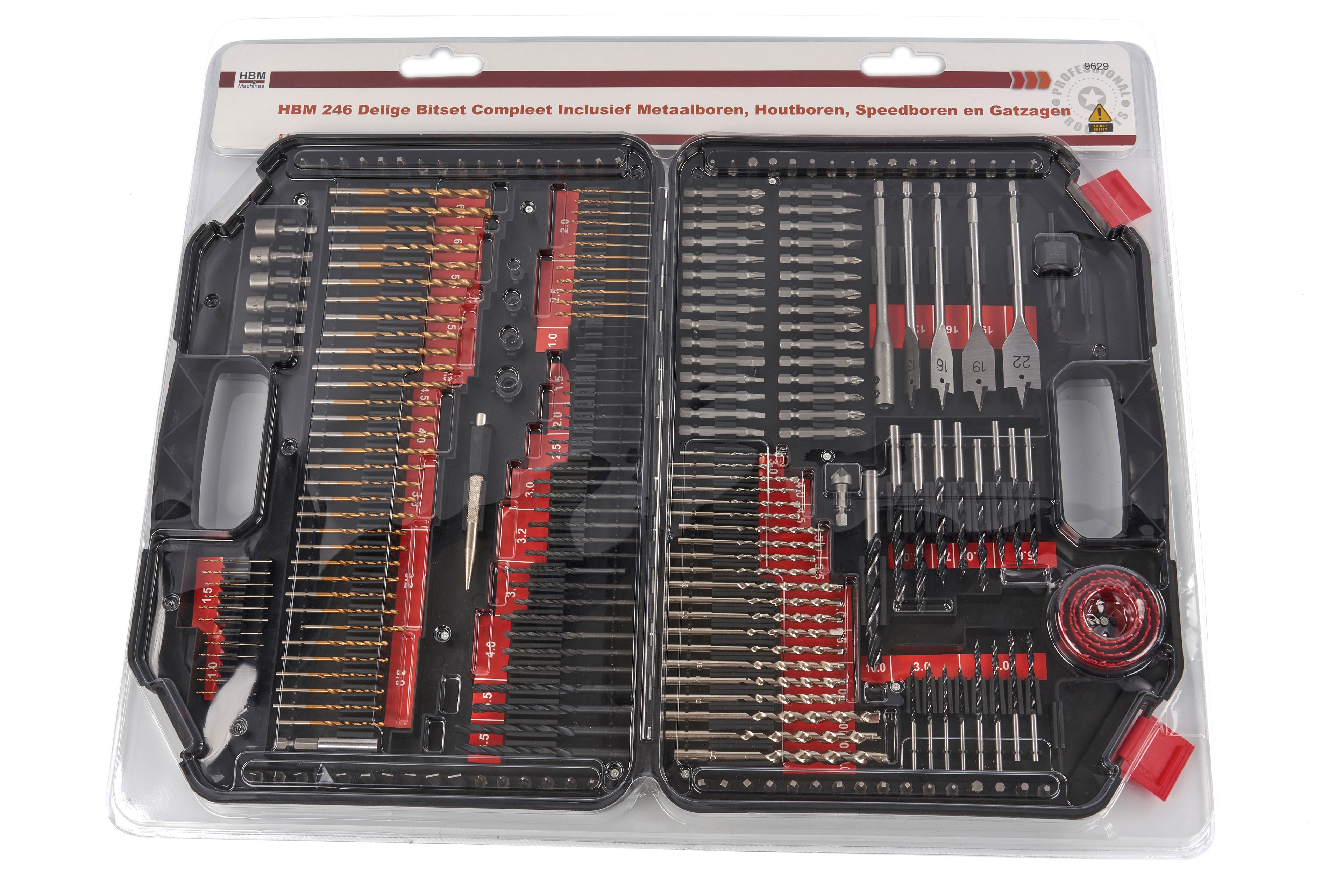 HBM 246 Delige Bitset Compleet Inclusief Metaalboren, Houtboren, Speedboren en Gatzagen Image 4