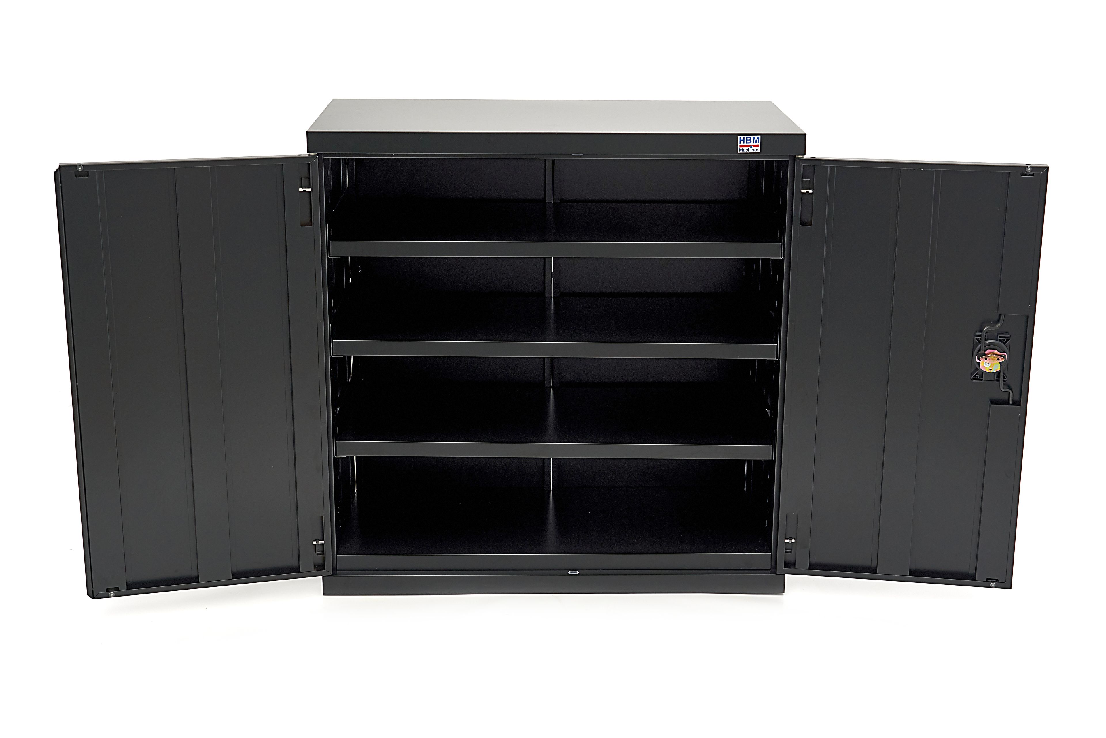 HBM Armadio portautensili 90 x 45 x 90 cm con 3 ripiani nero Image 7