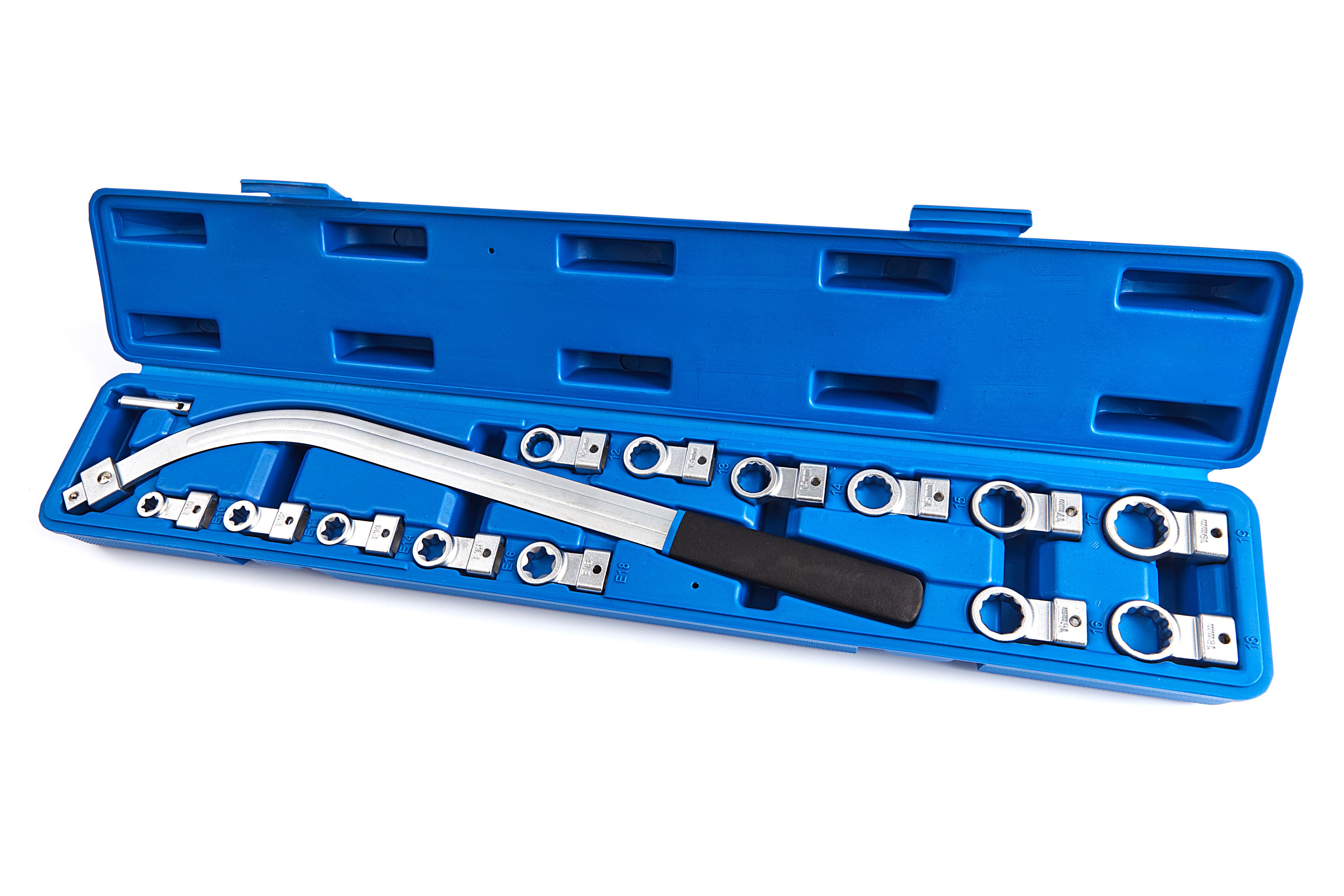 Conjunto de llaves de anillo de múltiples correas V de 15 piezas HBM