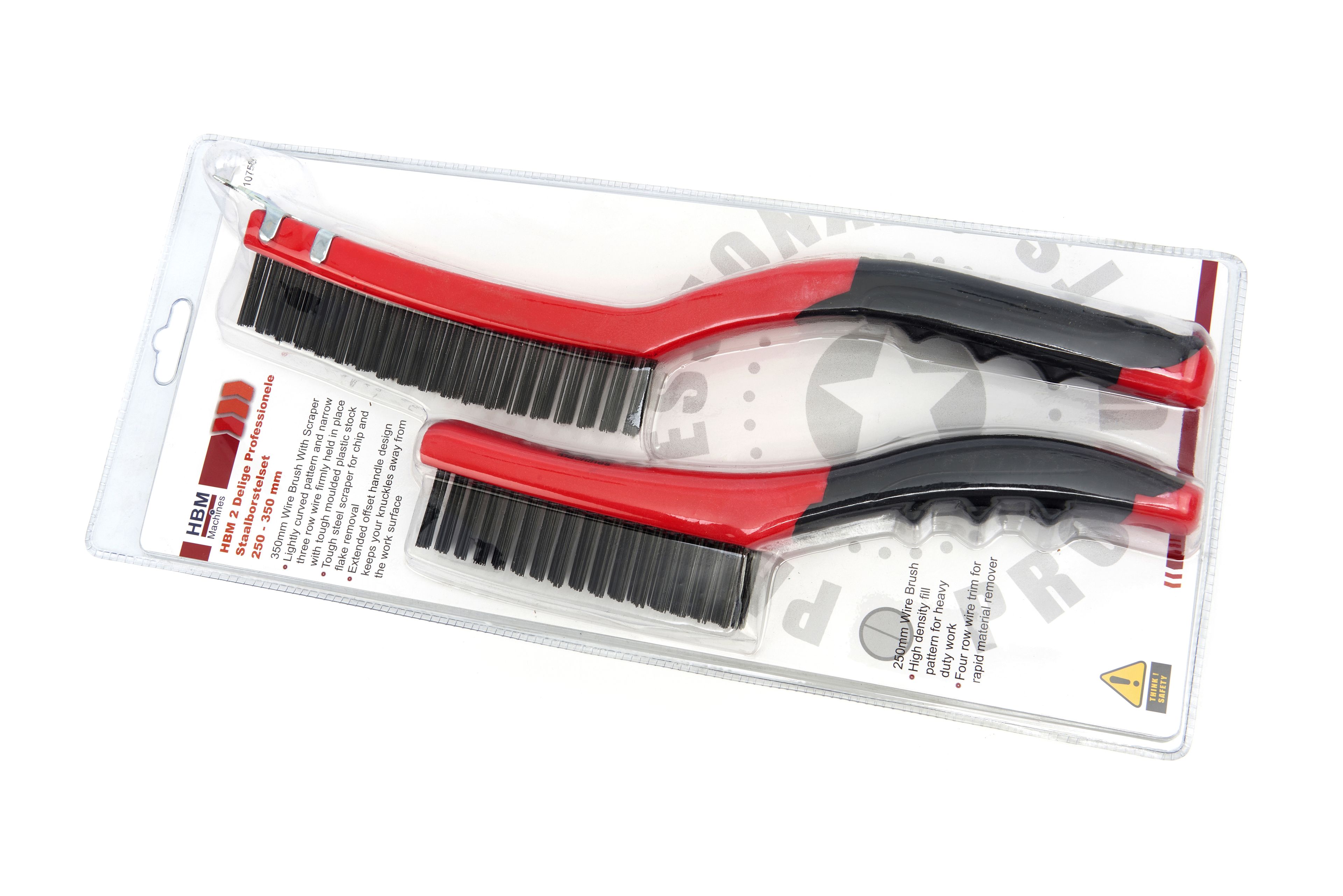 HBM Jeu de brosses professionnelles en acier en 2 parties 250 - 350 mm. Image 4