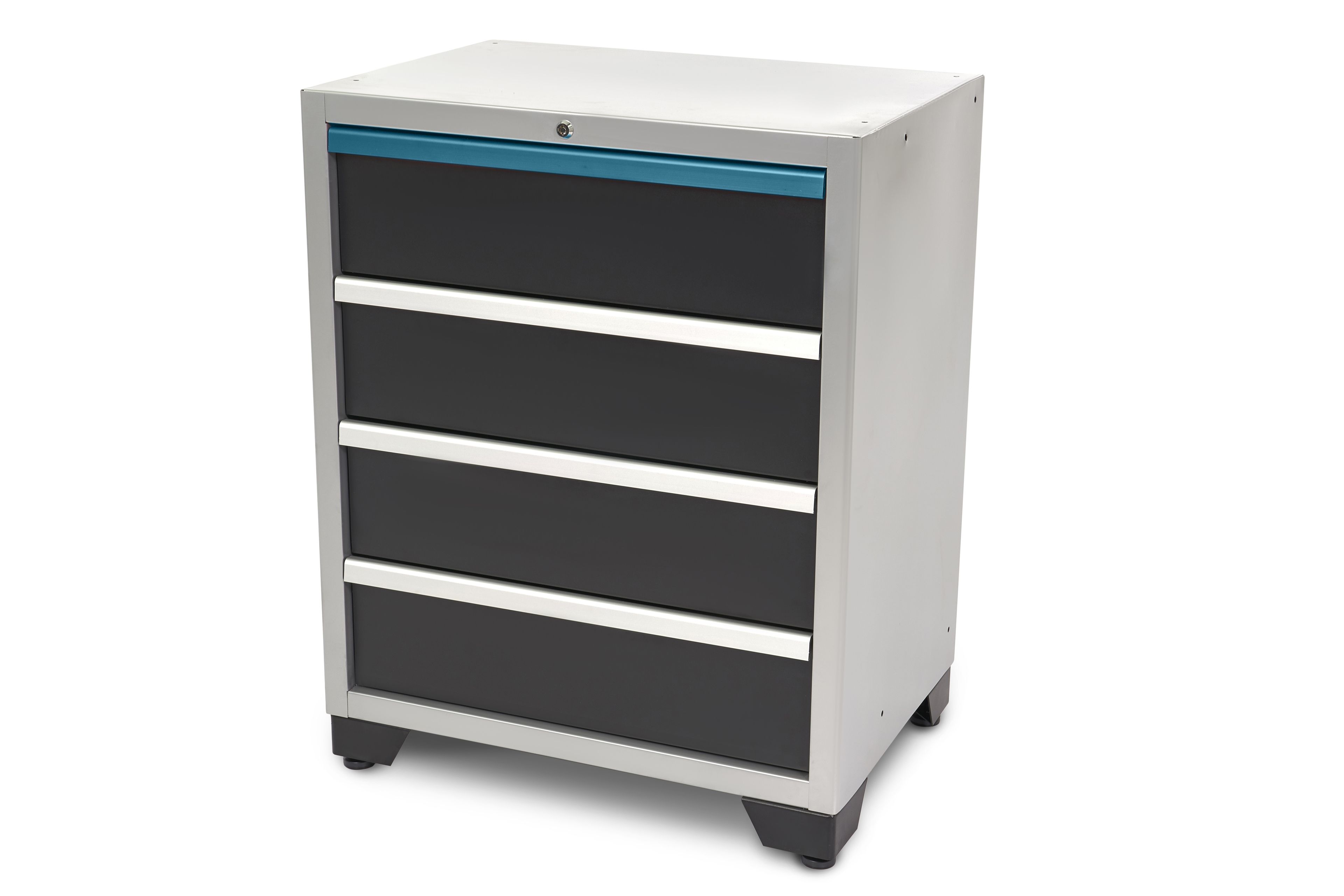 HBM 4 Cajones Deluxe Caja de herramientas Profesional para Organización del Taller negra azul