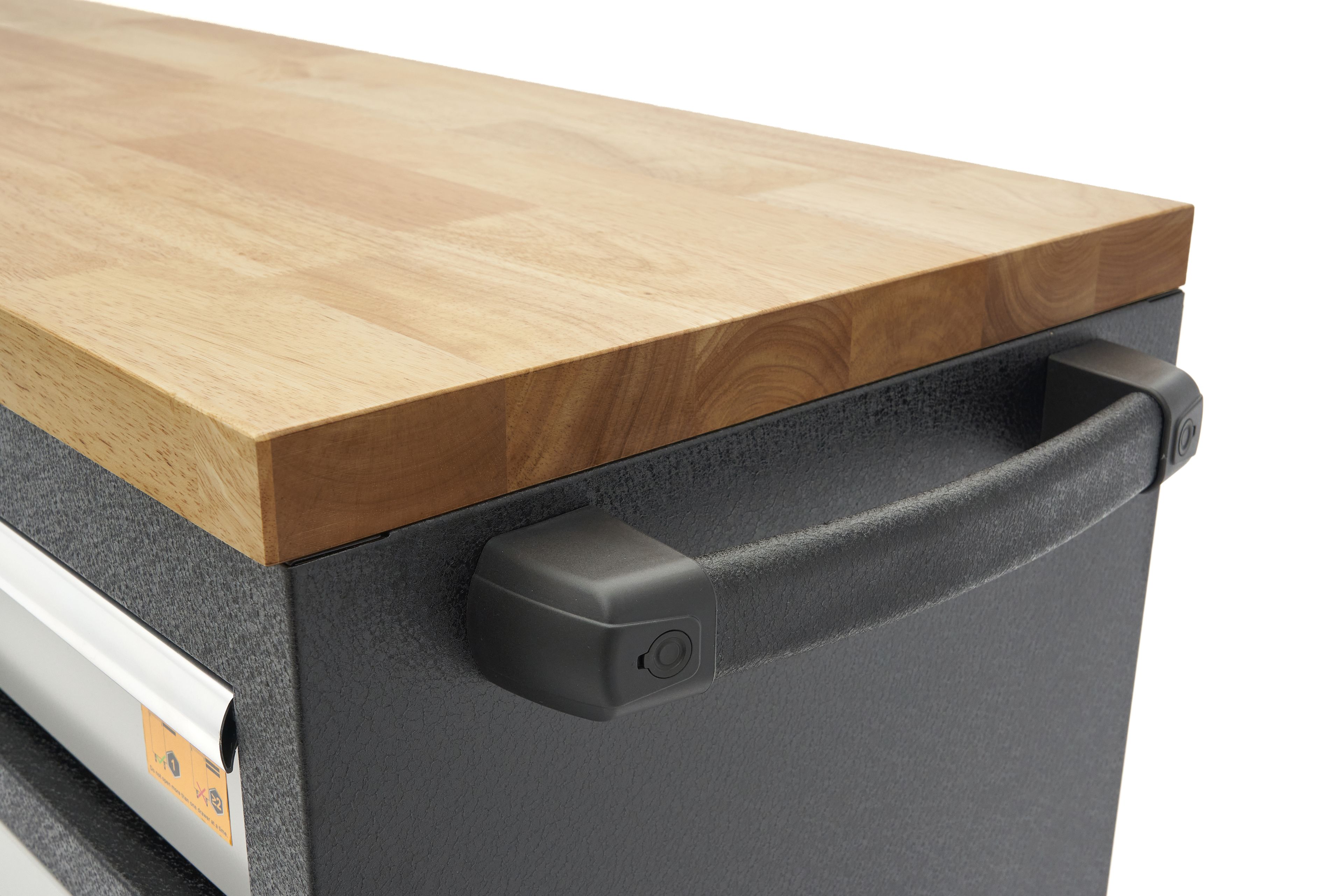 HBM Werkzeugwagen mit Holzarbeitsplatte - 168 cm - Grau Image 13