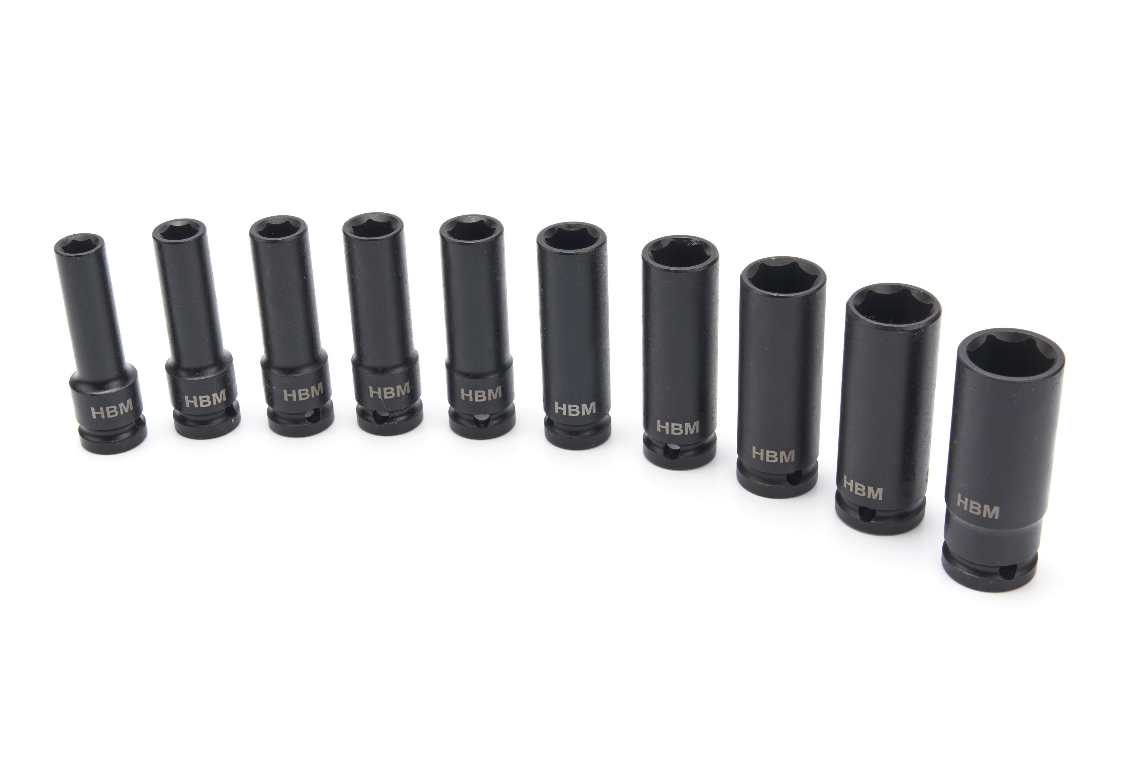HBM diepe krachtdoppenset, 1/2 inch, metrische zeskant, 10-delig Image 4