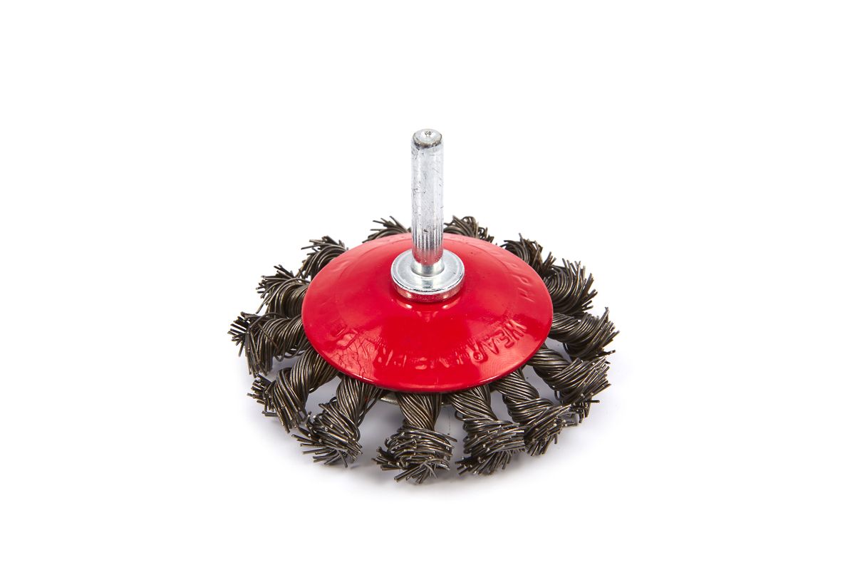 Cepillo de disco HBM de 75 mm con alambre de acero retorcido de 6 mm de diámetro