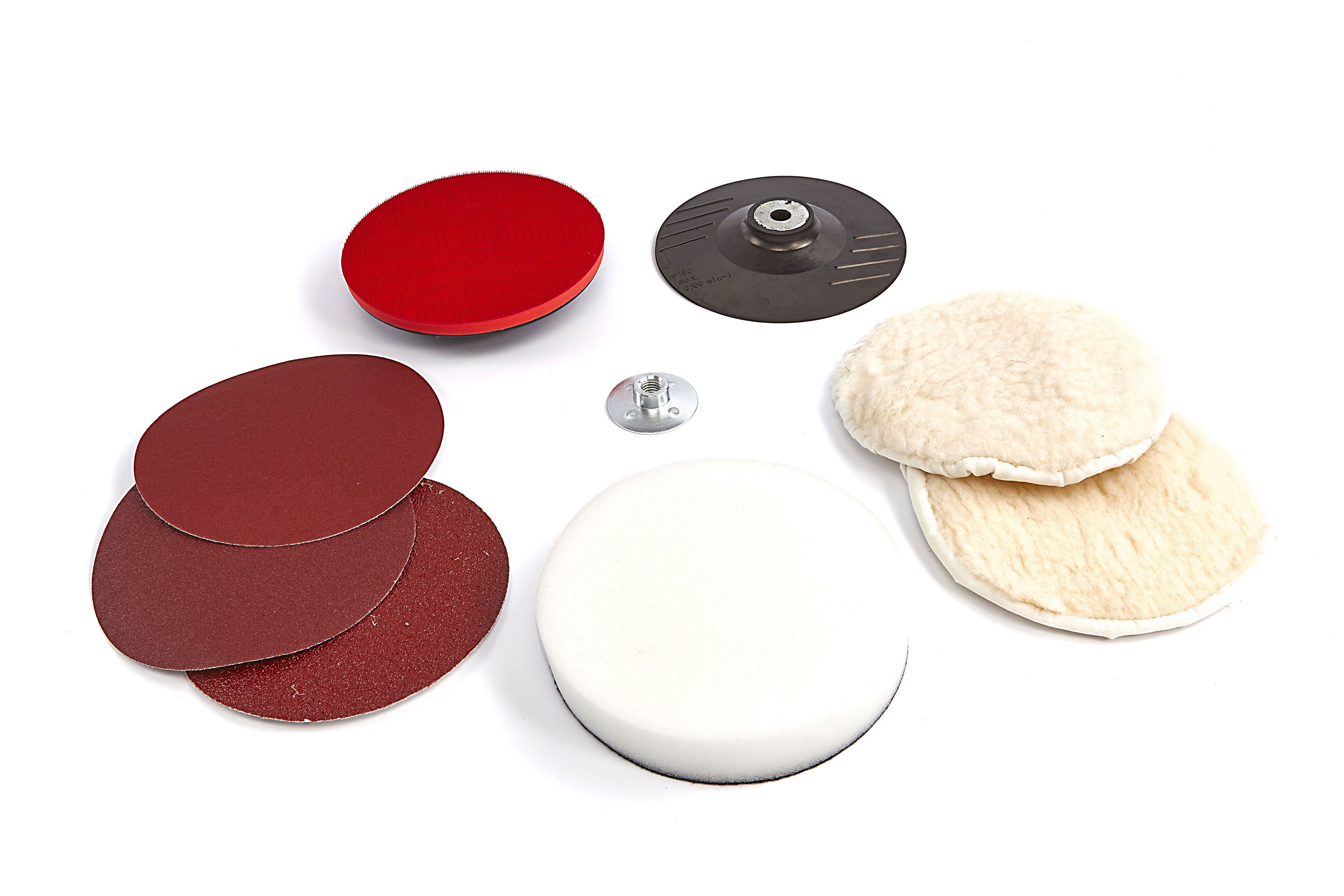 HBM 8 Delige Schuur en Polijstset 180 mm