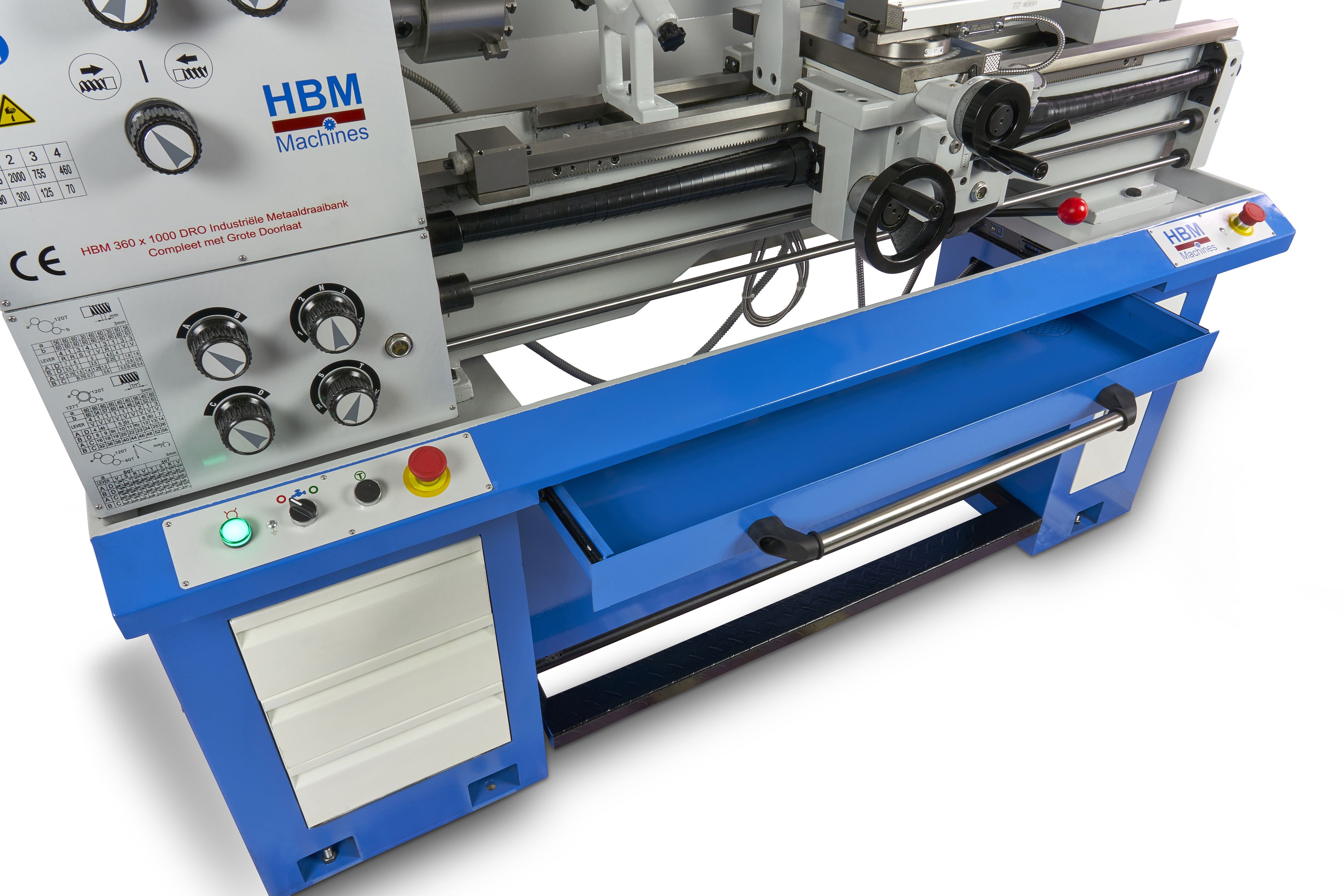 HBM metaaldraaibank 360 x 1000 DRO 400 Volt Image 12