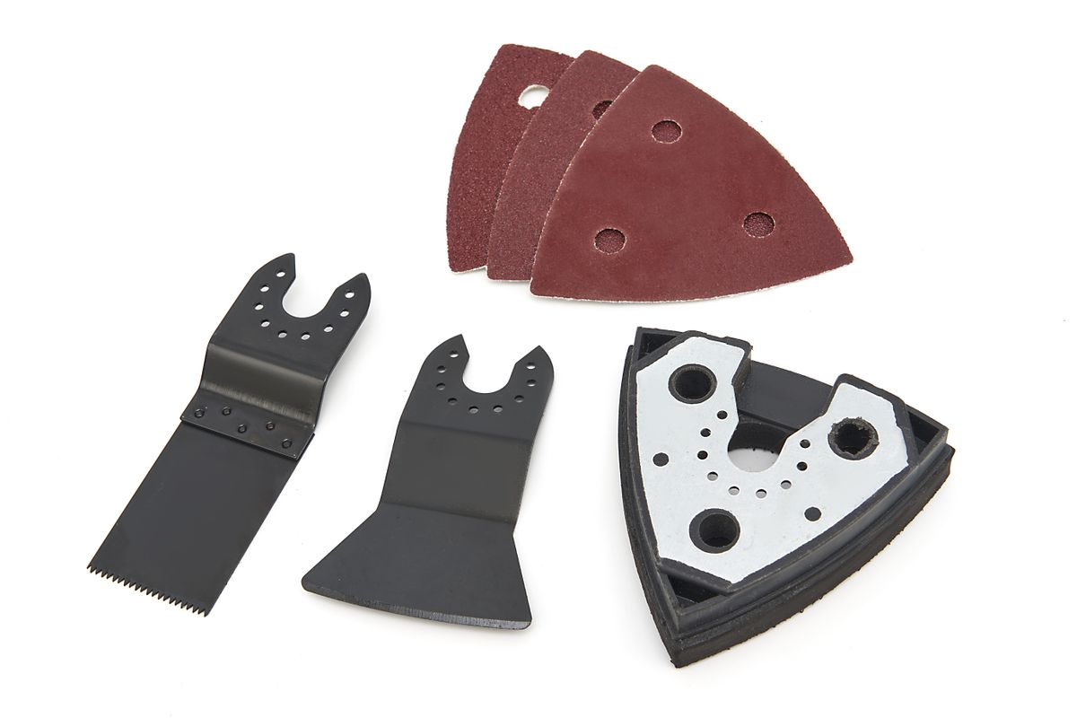 HBM Juego de Accesorios de 6 Piezas para Herramienta Multifuncional Incluyendo Base de Lija