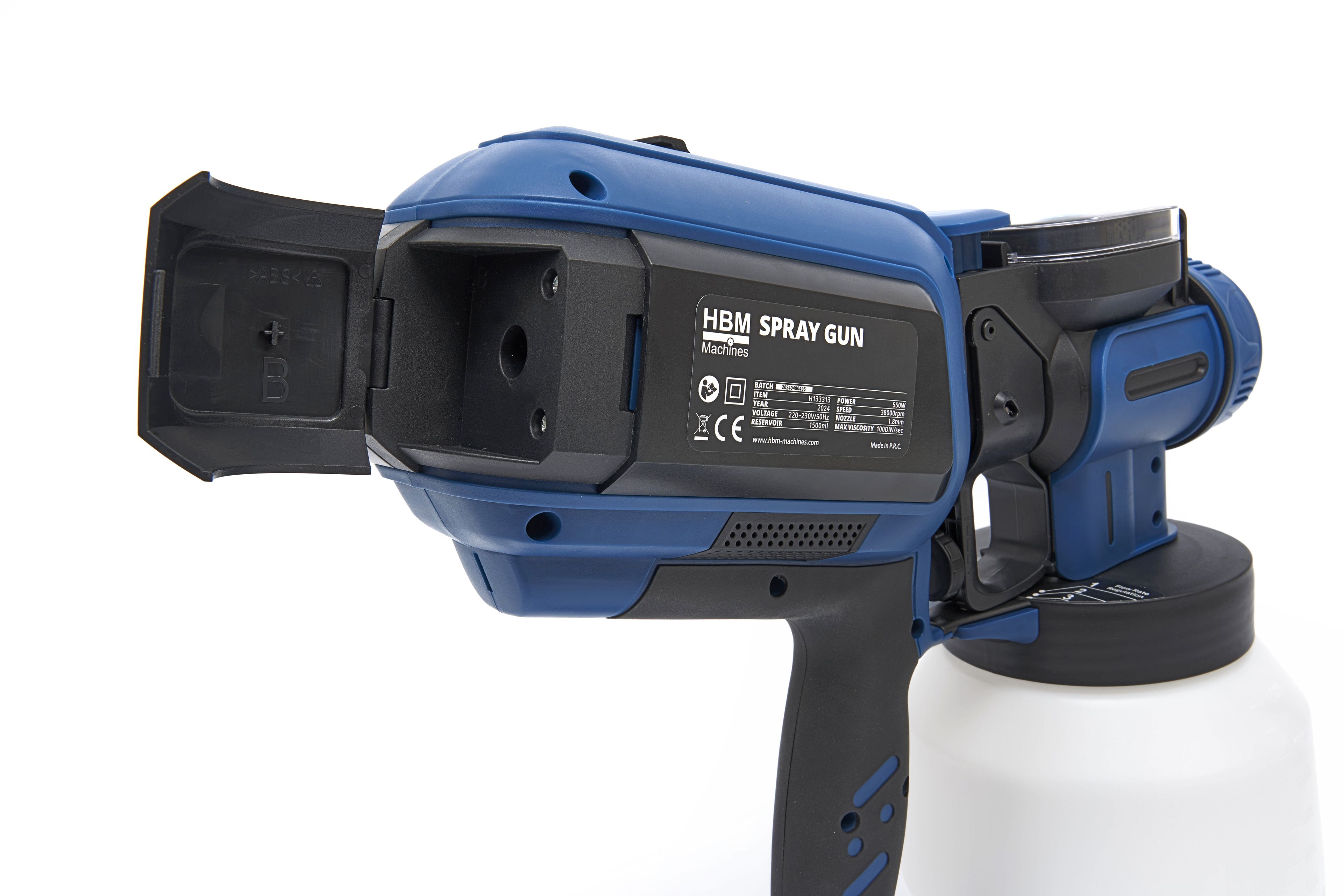 HBM elektrische verfspuit 550 Watt, 1500 ml, met LED licht Image 10