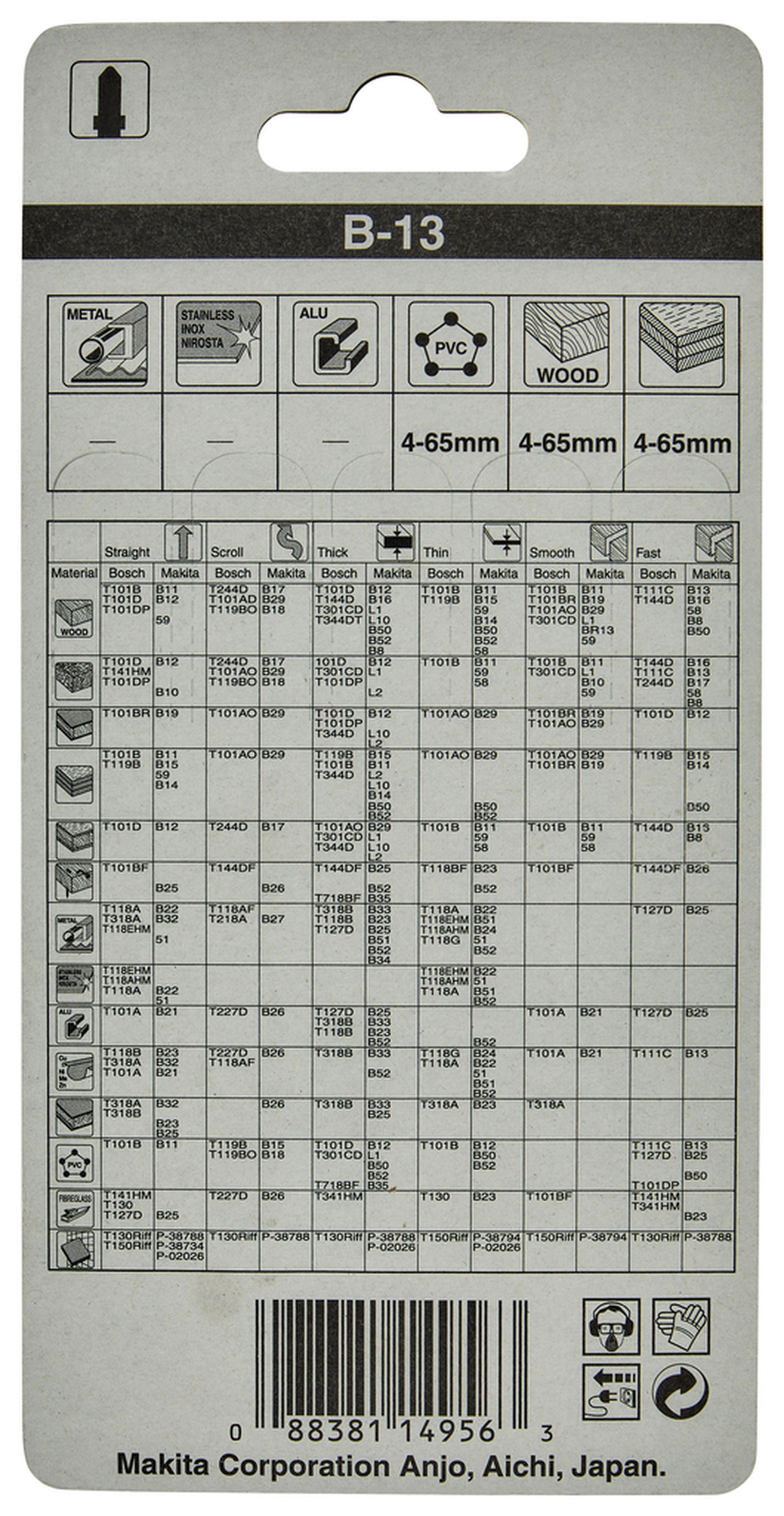 Makita Stichsägeblatt Holz und Kunststoff B13 A-85656 Image 3