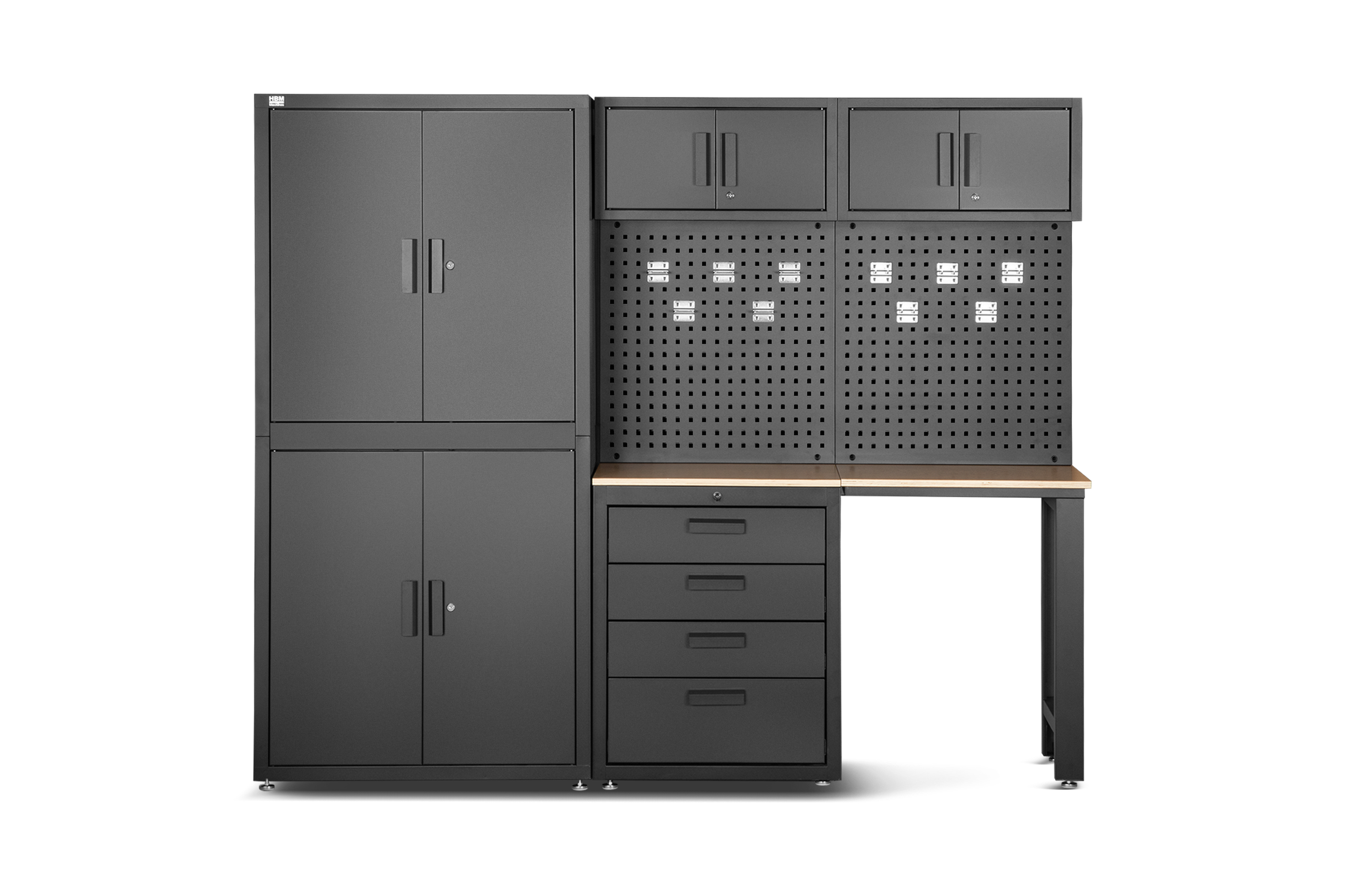 HBM Premium-Werkstattsystem, 8-teilig, Mattschwarz Image 2