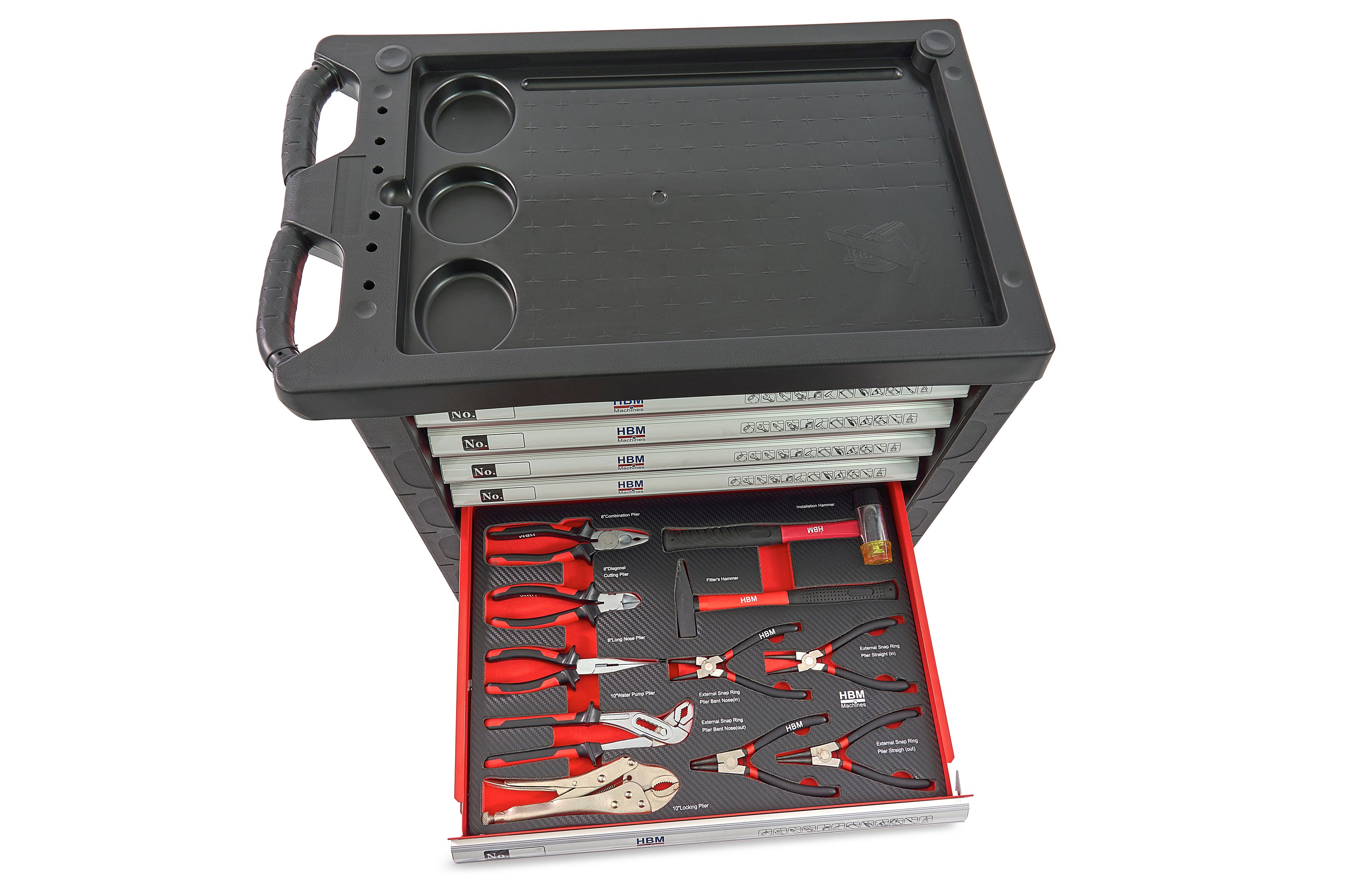 HBM gefüllter Werkstattwagen 196-teilig, rot Image 11