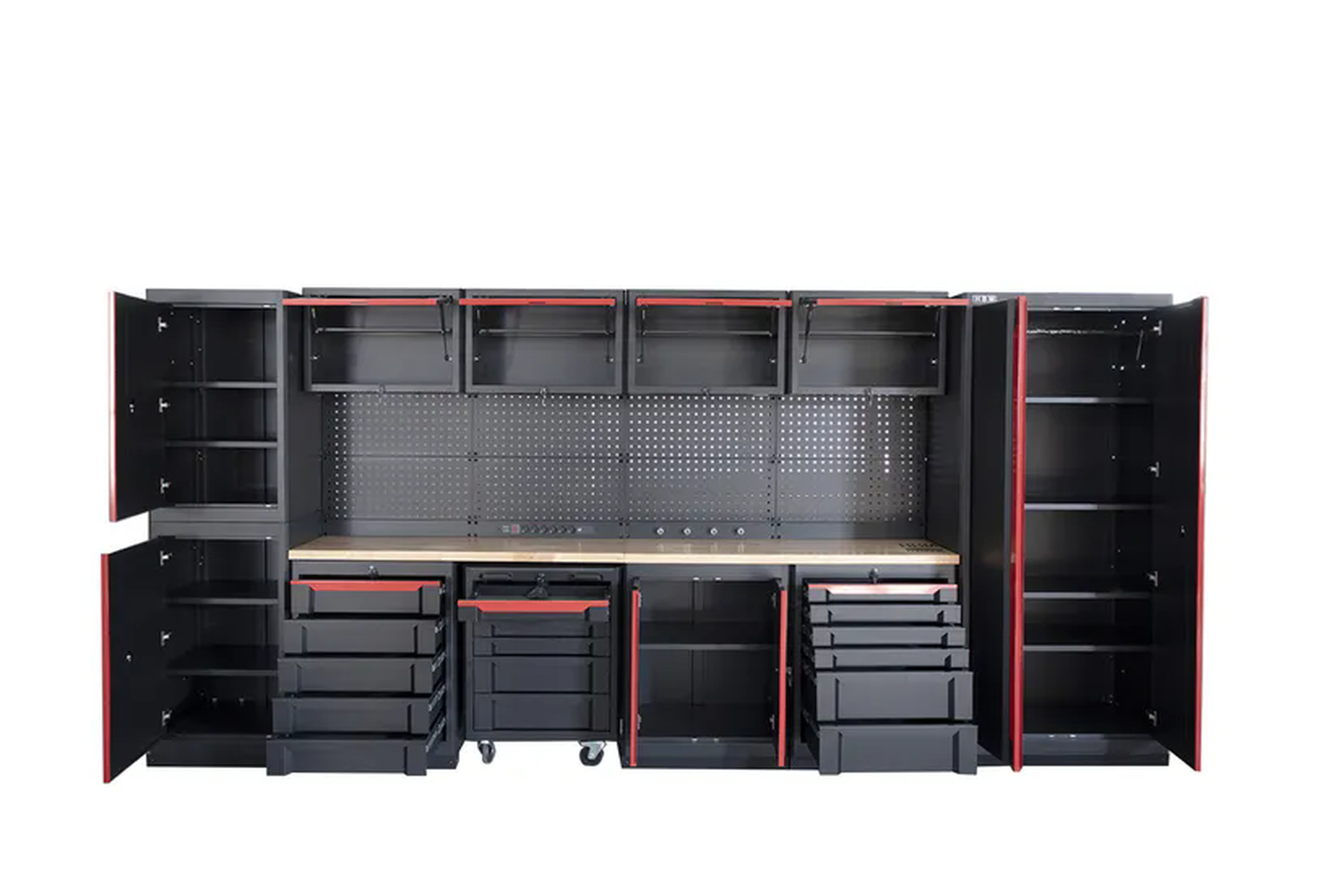 HBM expert modulair werkplaatssysteem, 17-delig, zwart rood Image 6