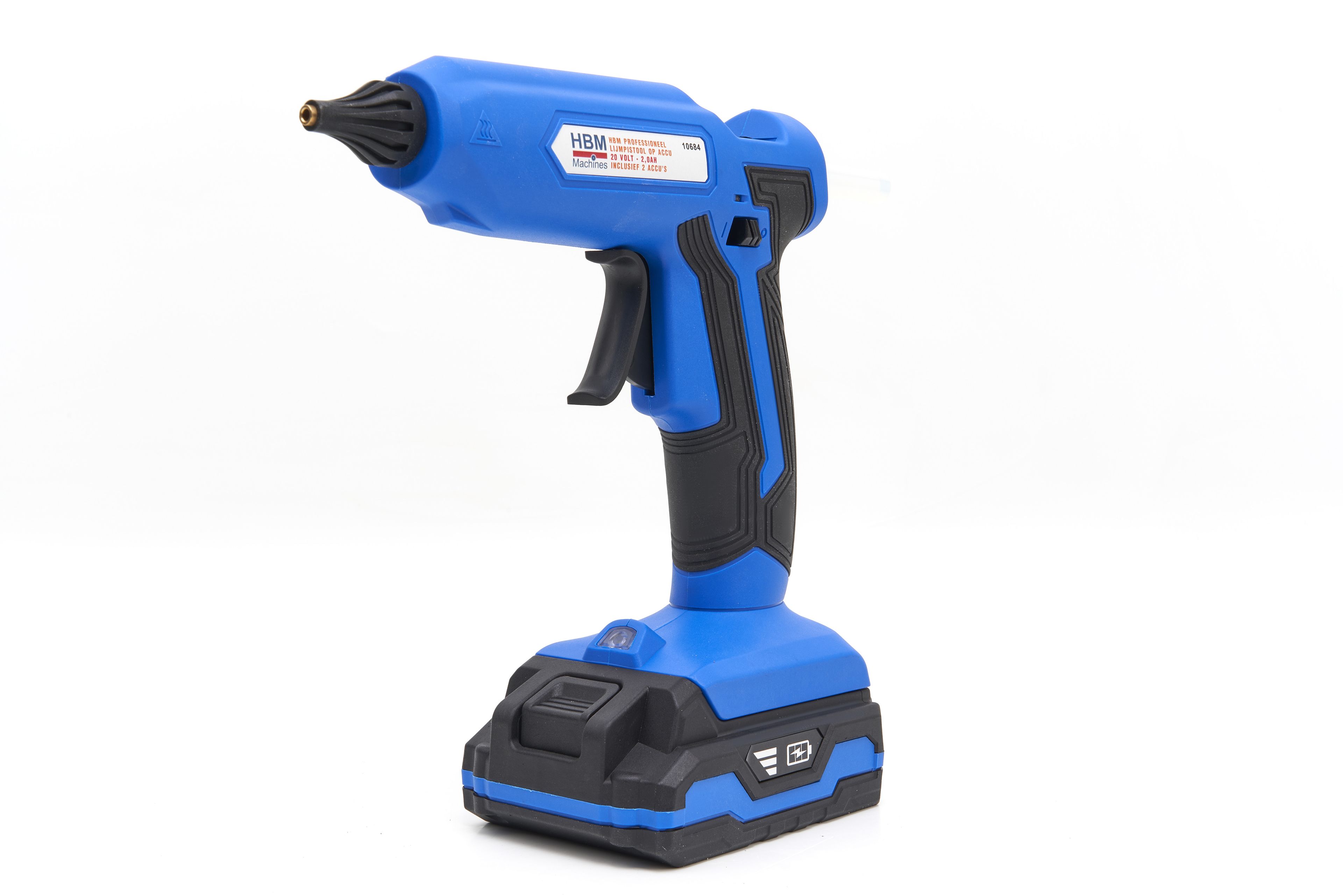 HBM Pistola de pegamento profesional a batería 20 Volt - 2,0AH incluyendo 2 baterías Image 3