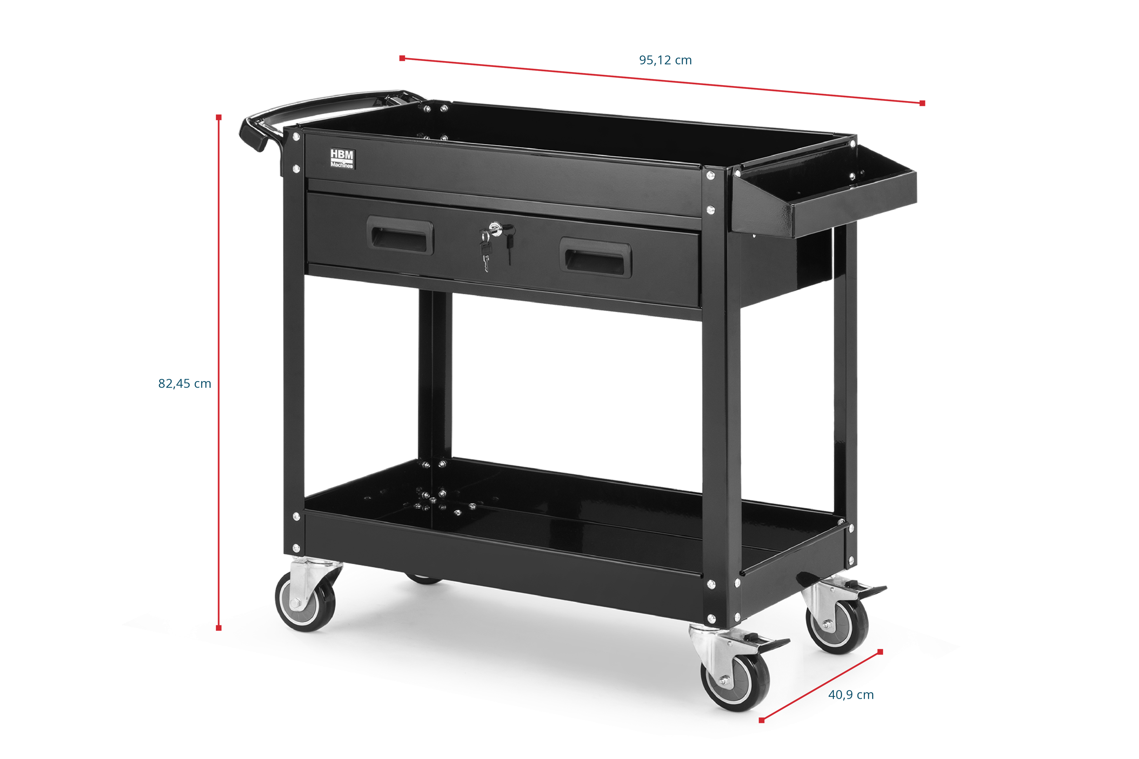 HBM Chariot à outils 90 cm, noire Image 6
