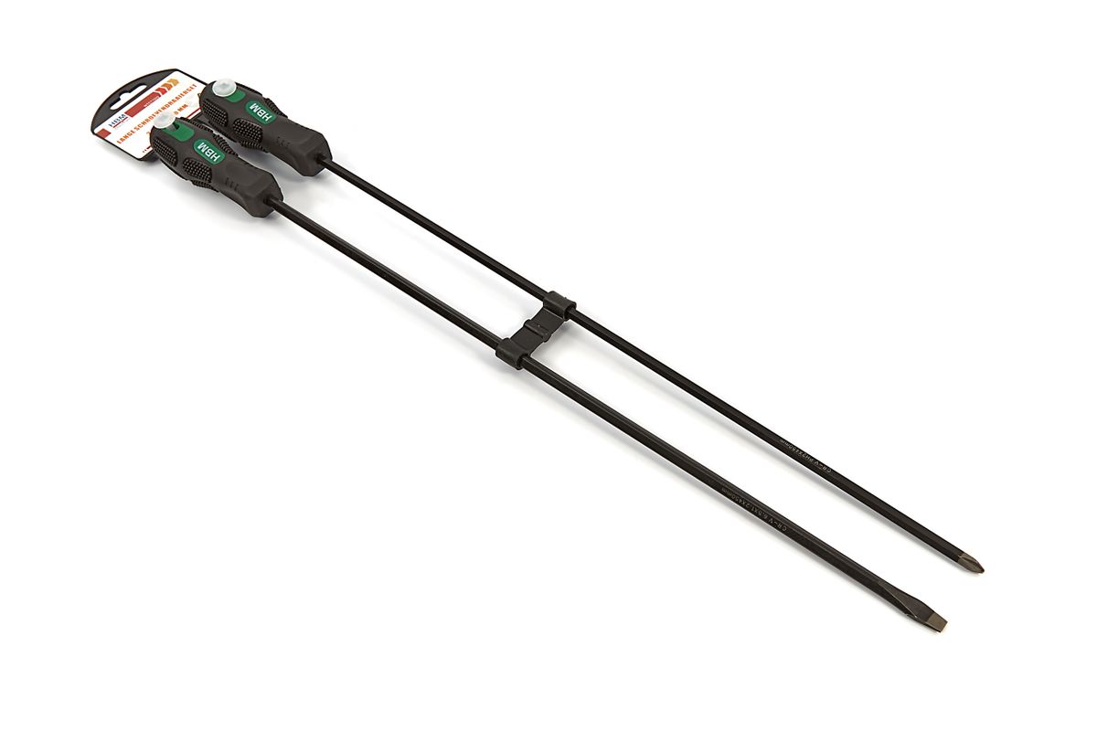 Conjunto de destornilladores largos de 450 mm de 2 piezas HBM