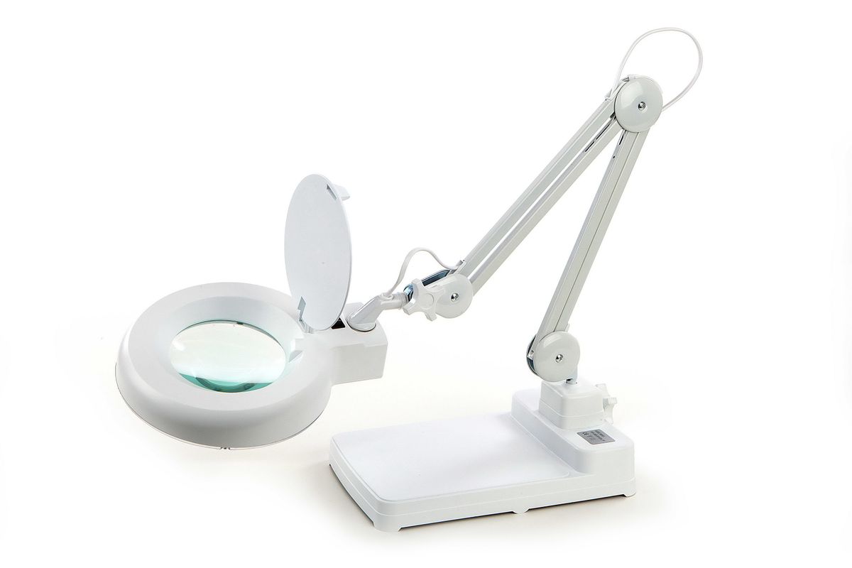 HBM lámpara lupa LED ajustable, modelo de mesa