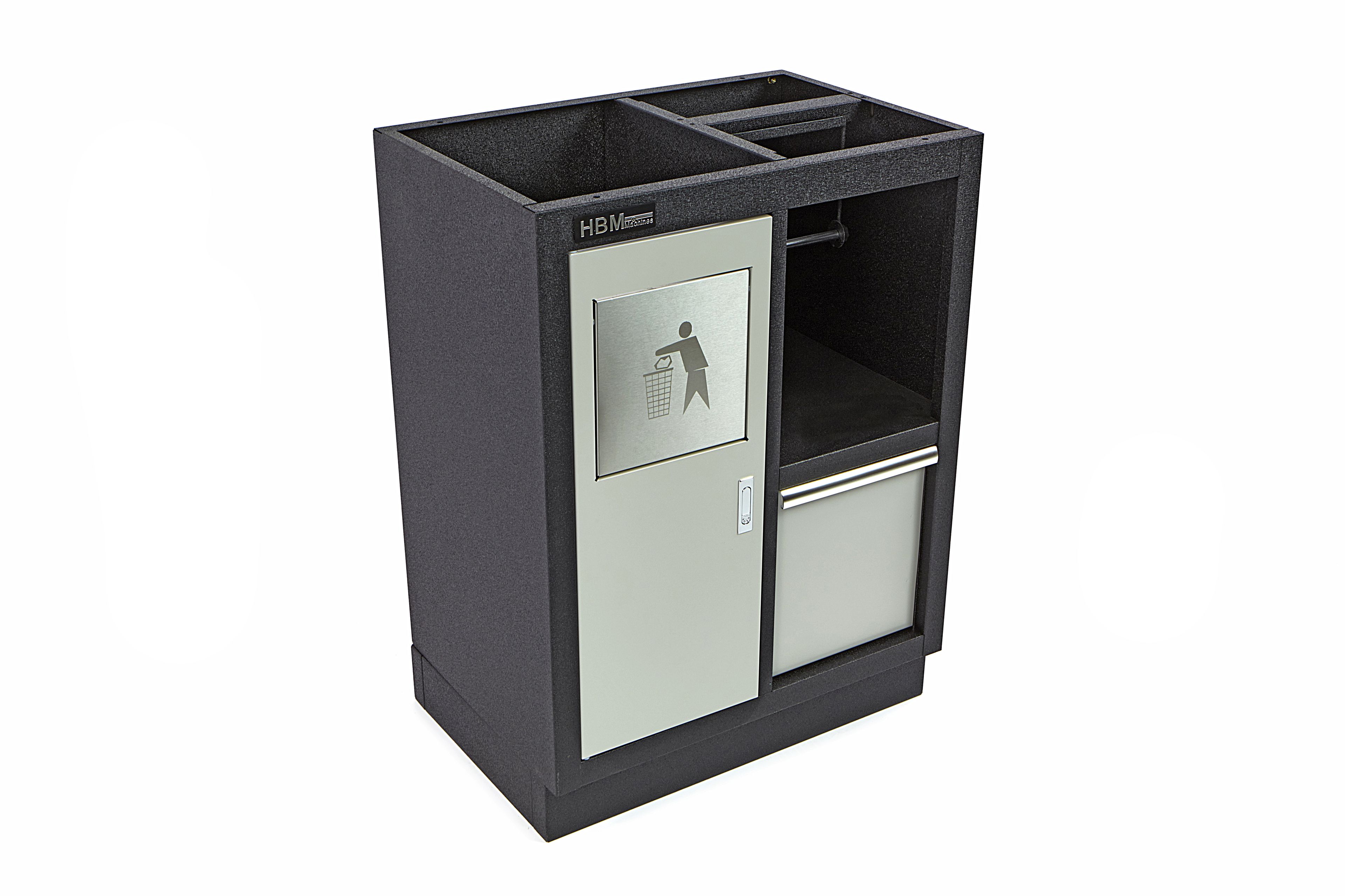 HBM Cubo de basura y soporte de papel para equipos de taller Image 3