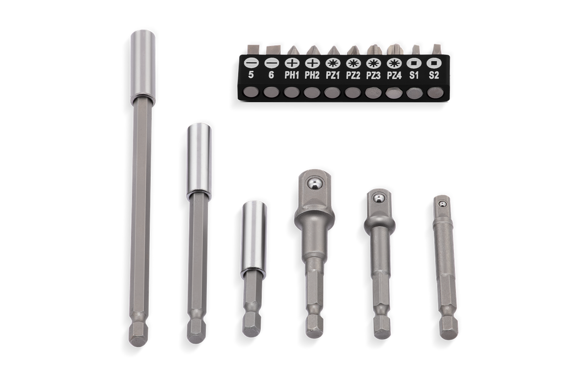 HBM HEX-Verlängerungen, Adapter und Bit-Set, 16-teilig