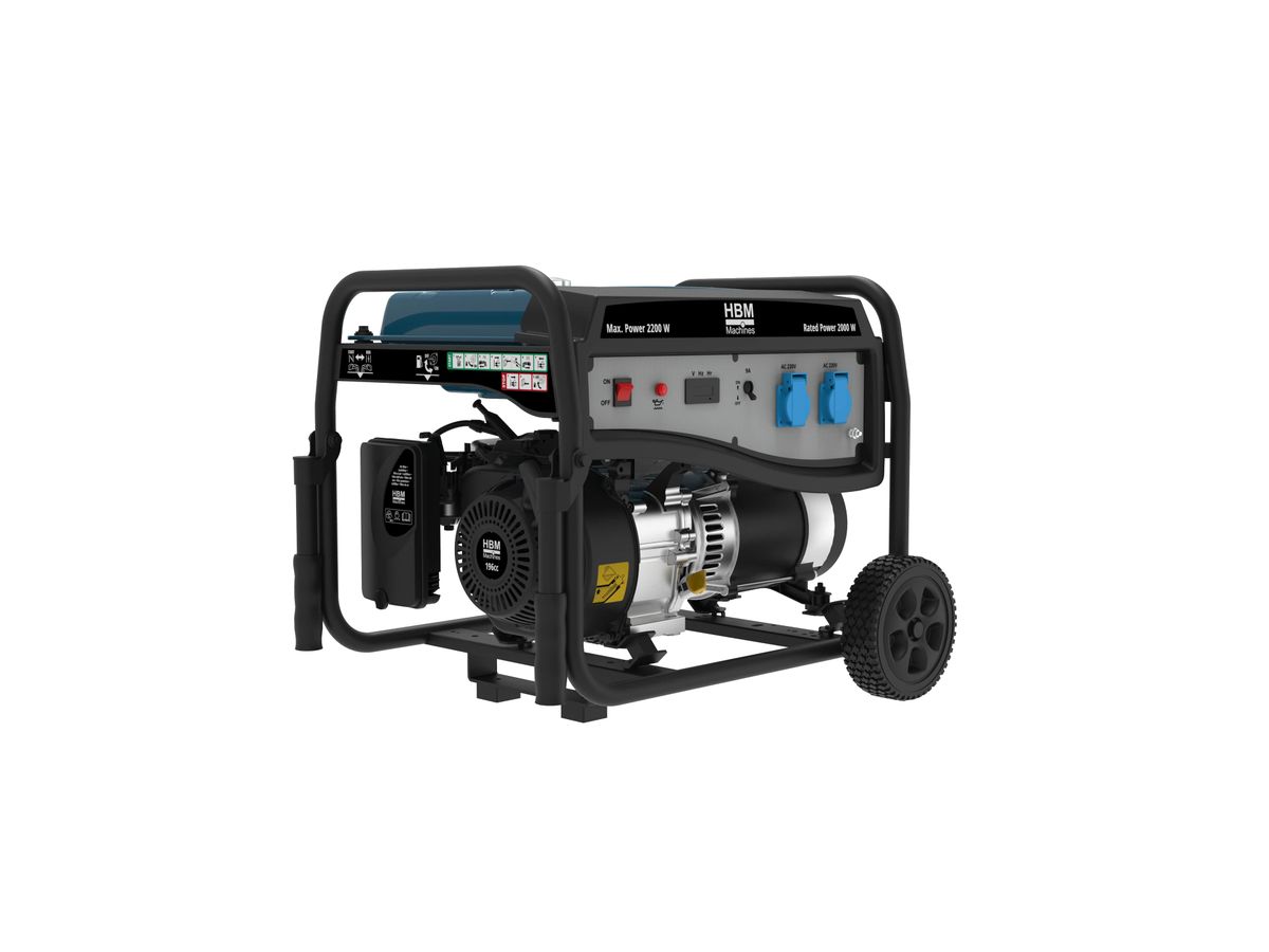 HBM generador con motor de gasolina de 196 cm³ 230V 2200W