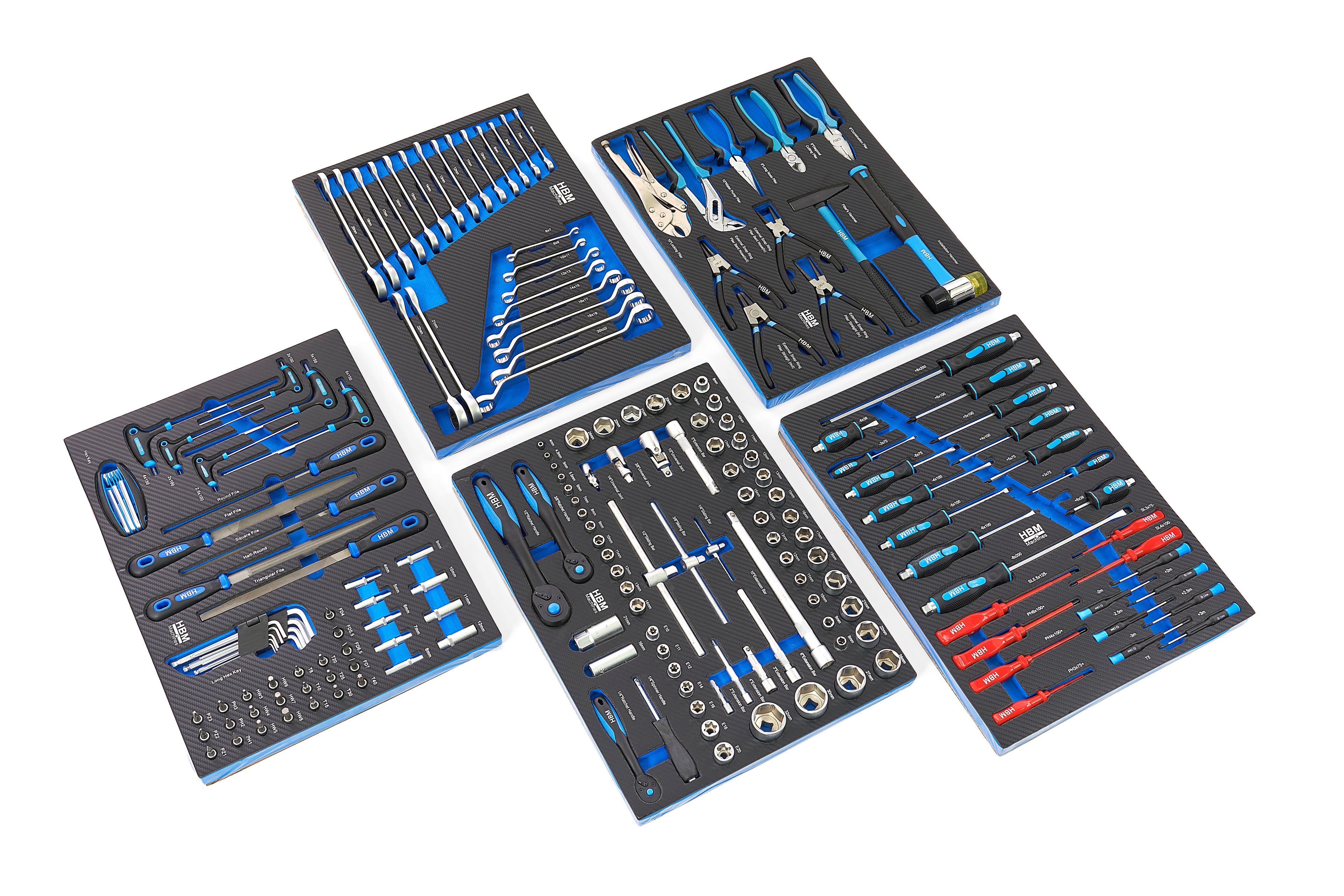 HBM servante à outils garnie 196 pièces, bleu Image 2