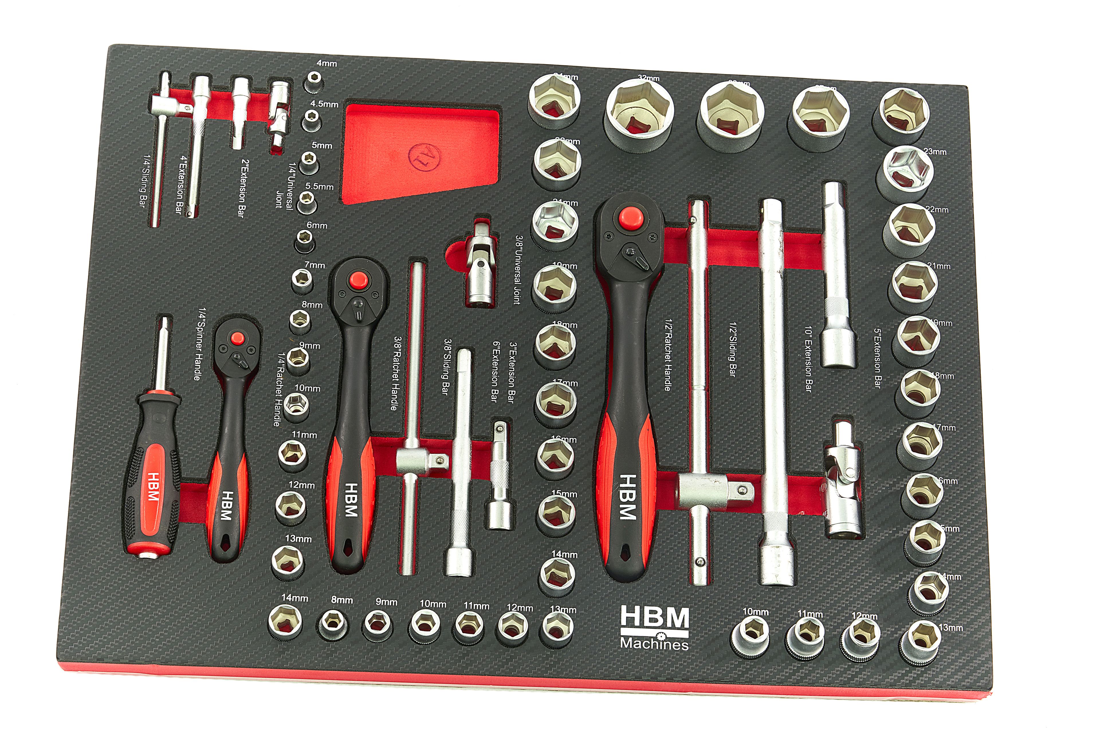 HBM 154 pezzi di ricarica per utensili premium per carrello portautensili - ROSSO Image 7