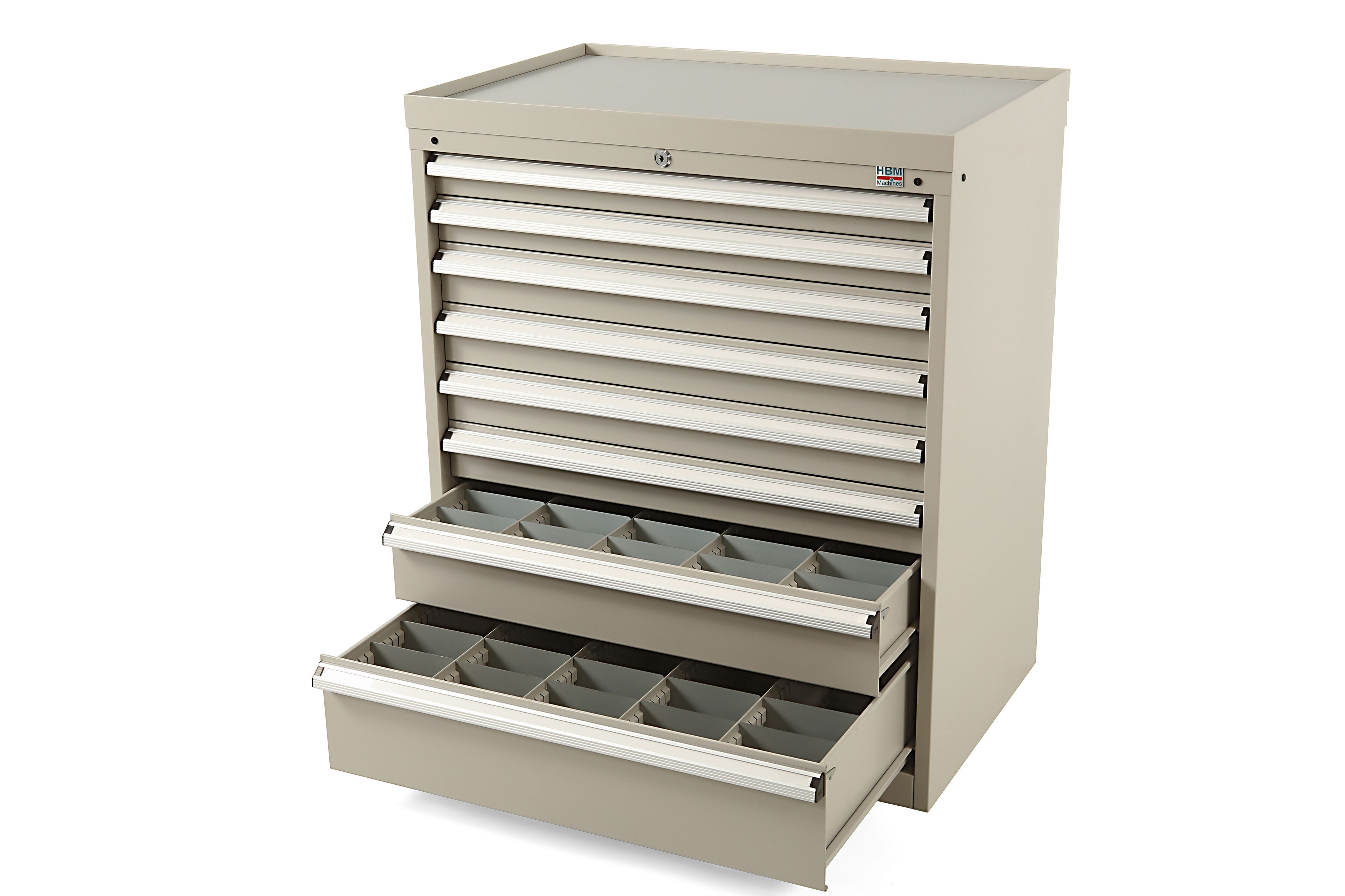 Armadio attrezzi HBM con contenitori e divisori, 8 cassetti, 88 x 58 x 105 cm beige Image 3