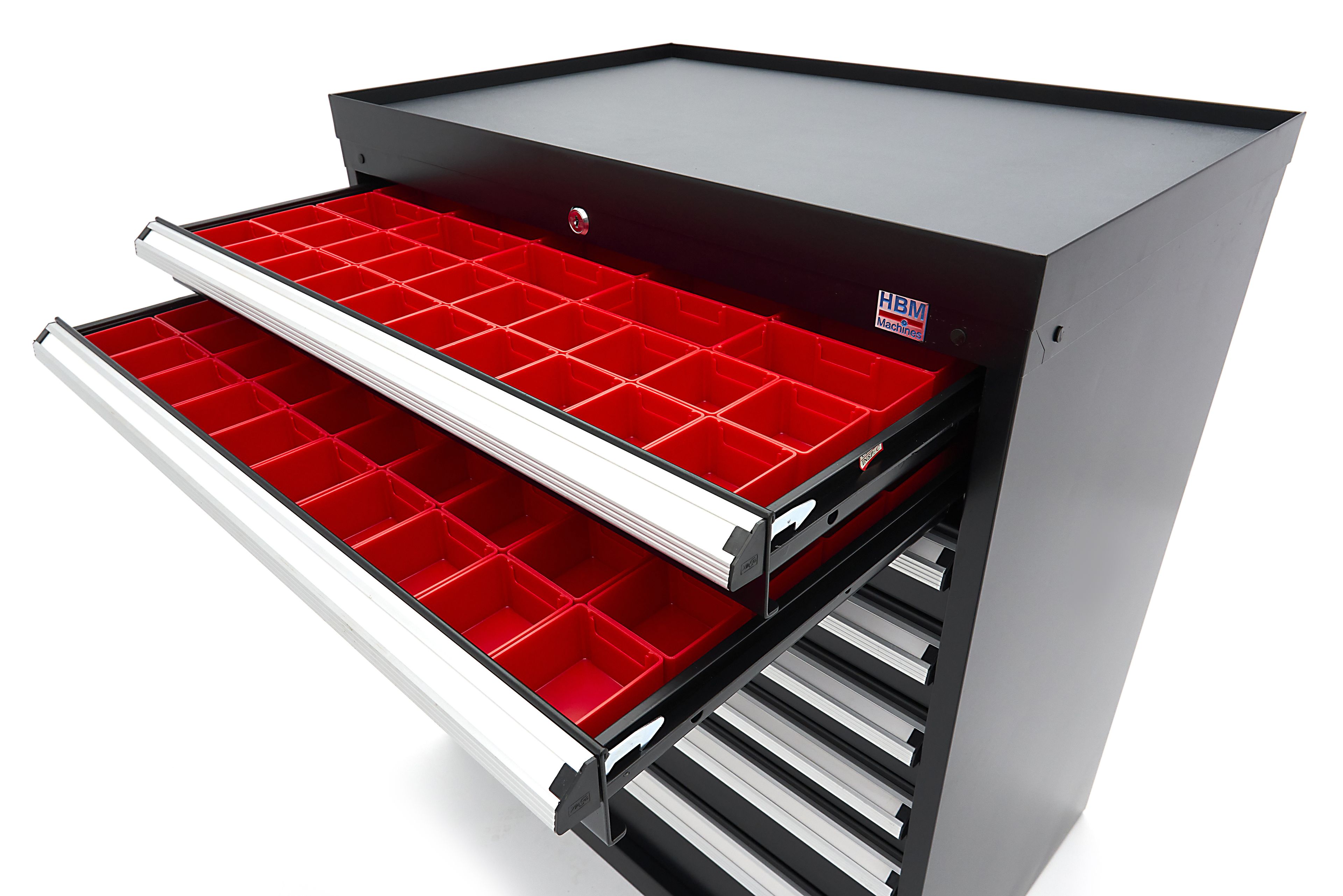 HBM Profi-Werkzeugschrank mit 8 Schubladen / Schubladenschrank, 88 × 58 × 100 cm, schwarz Image 9