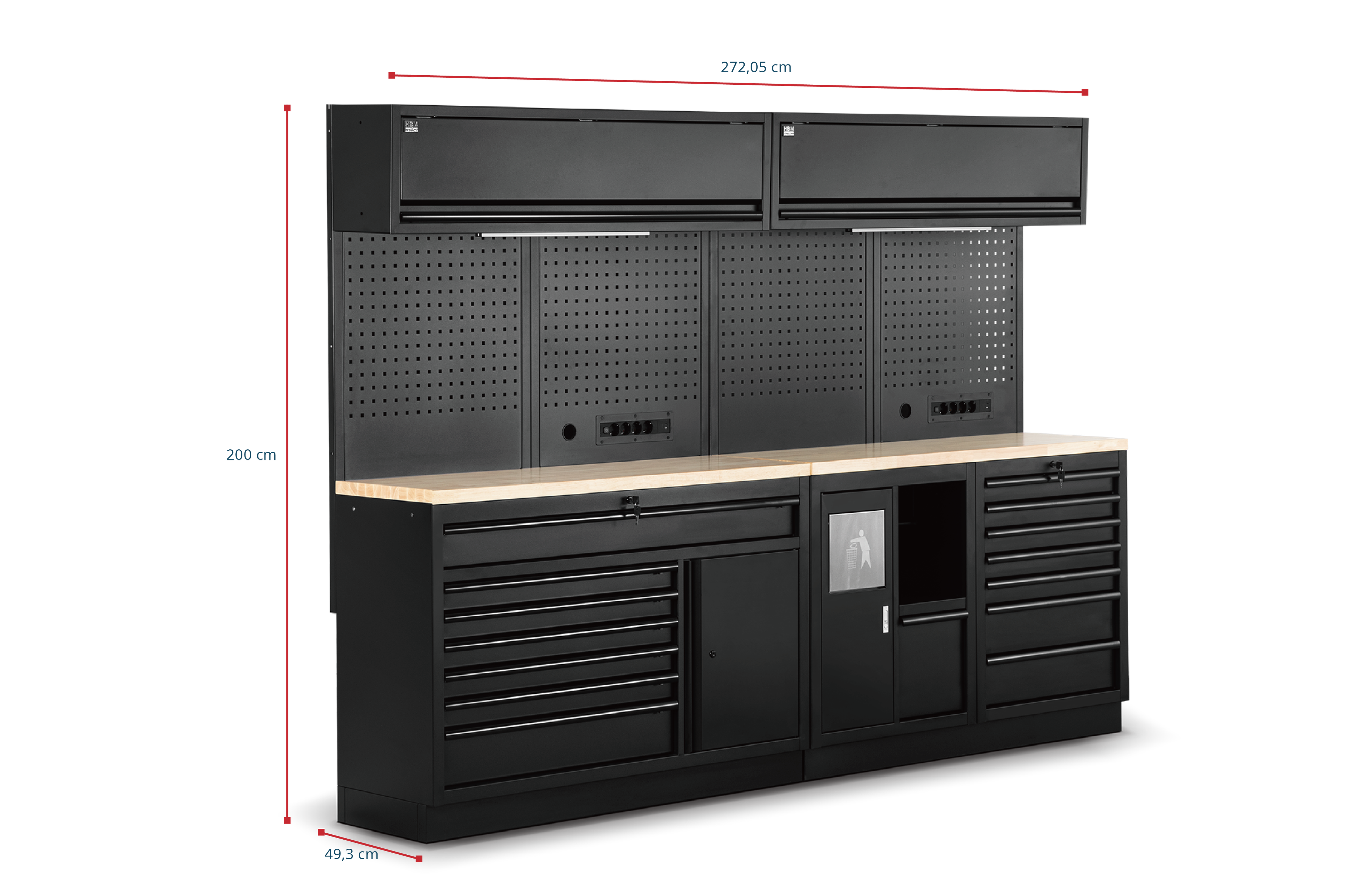 HBM modulair werkplaatssysteem 10-delig, zwart Image 6