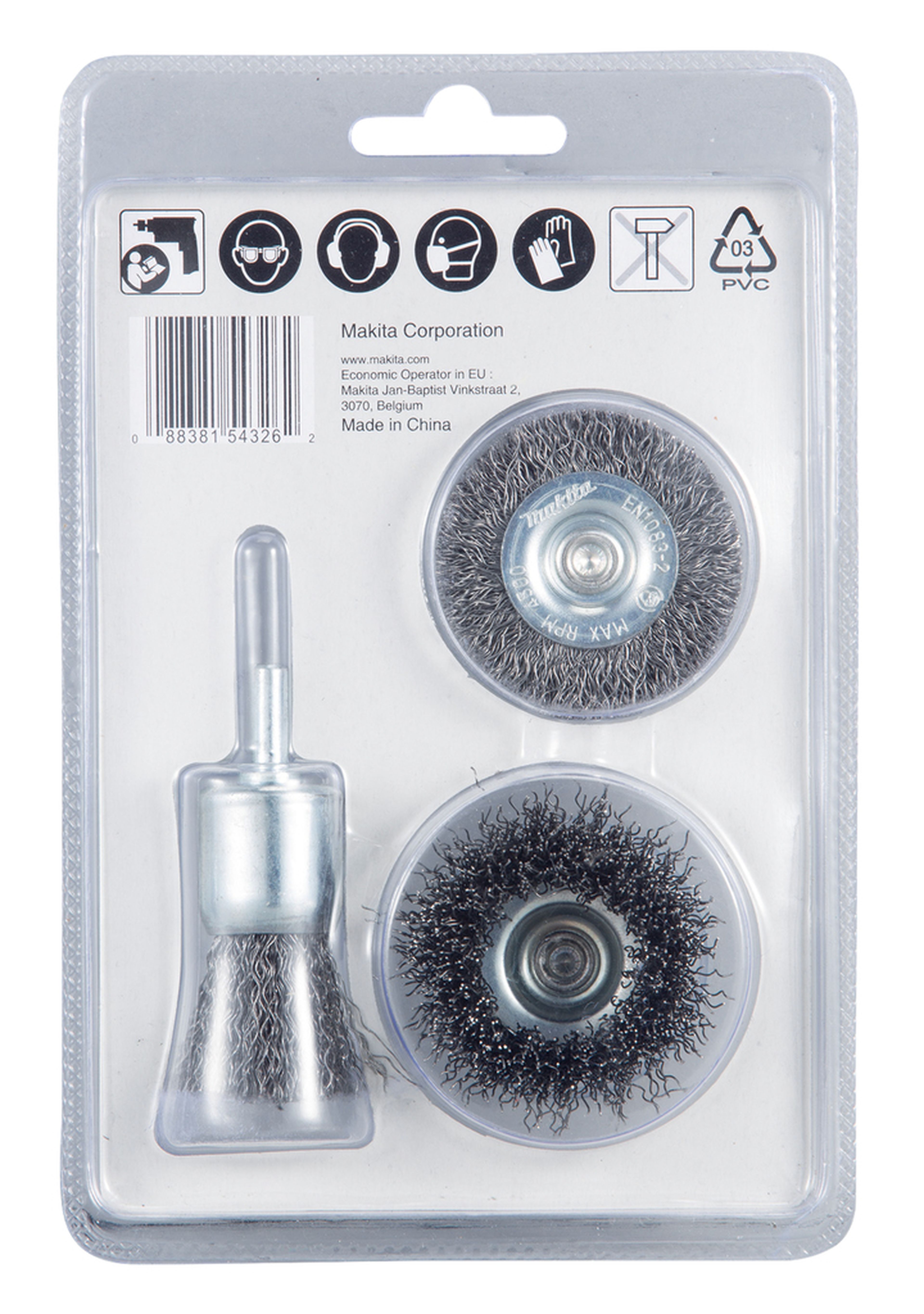 Makita Ensemble de brosses 3 pièces D-66070