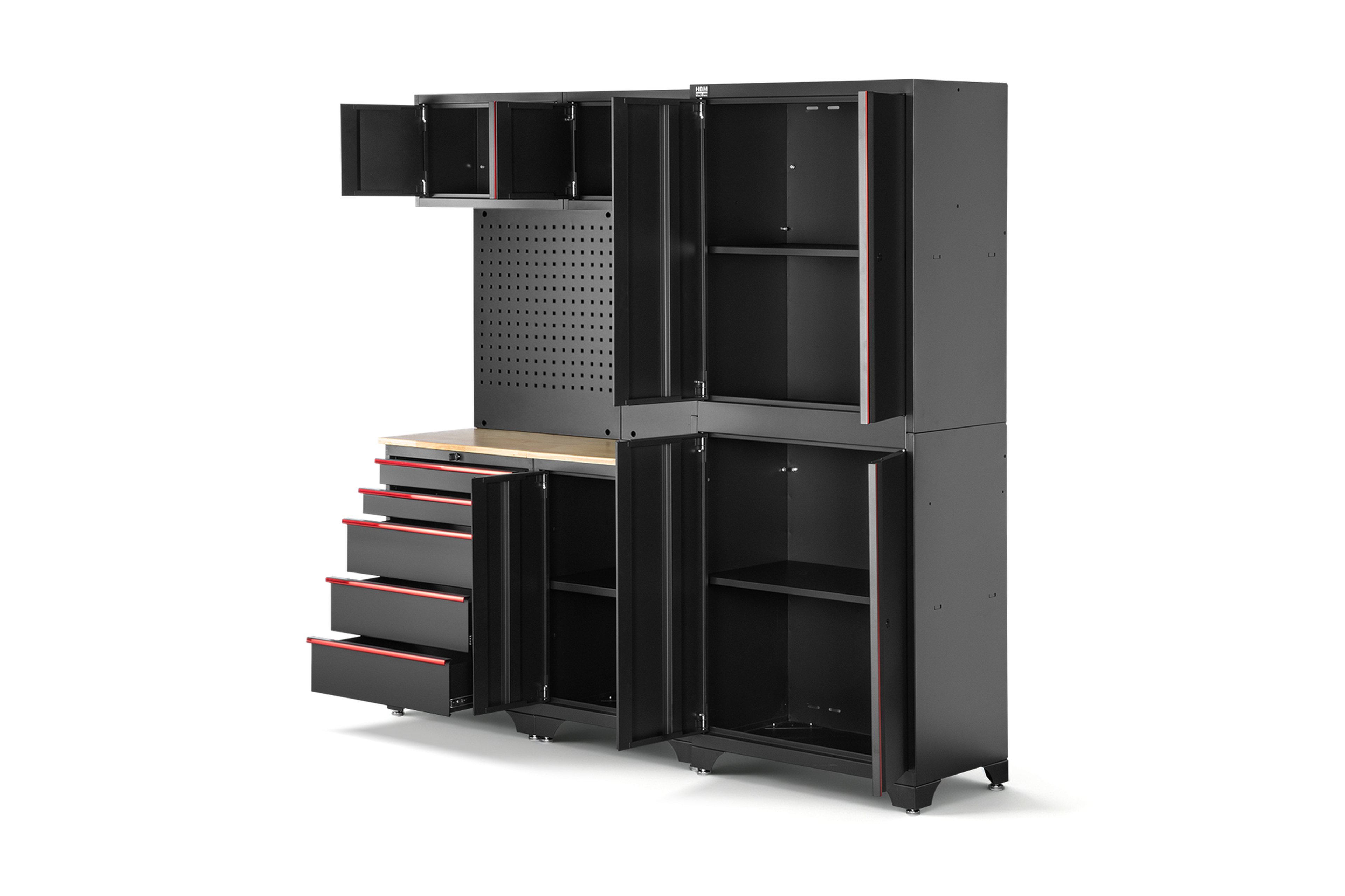 HBM modulair werkplaatssysteem 6-delig, zwart rood, model B Image 4
