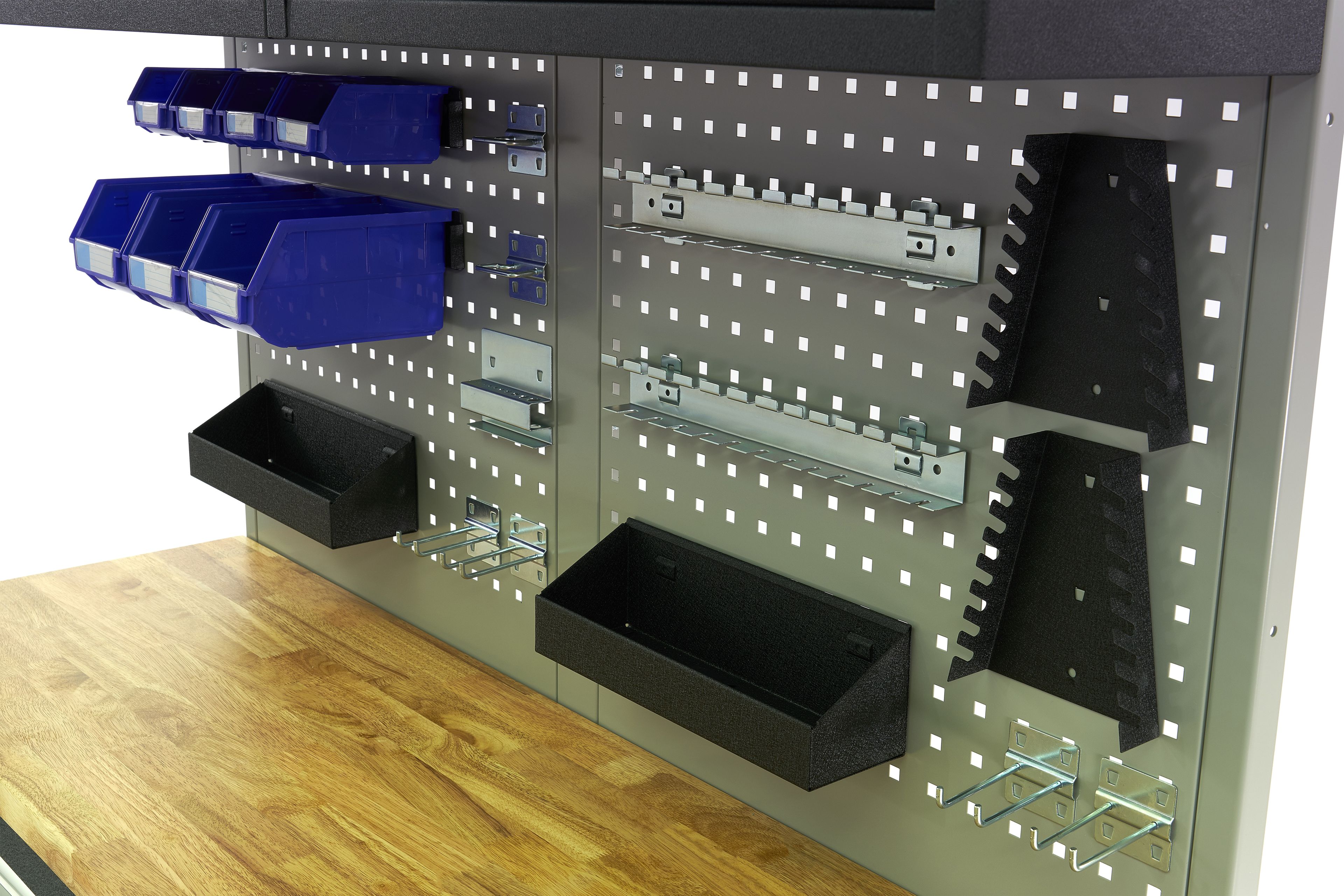 HBM werkbank 136 cm verrijdbaar met 7 laden, deur en kastenwand, inclusief accessoires, grijs Image 12