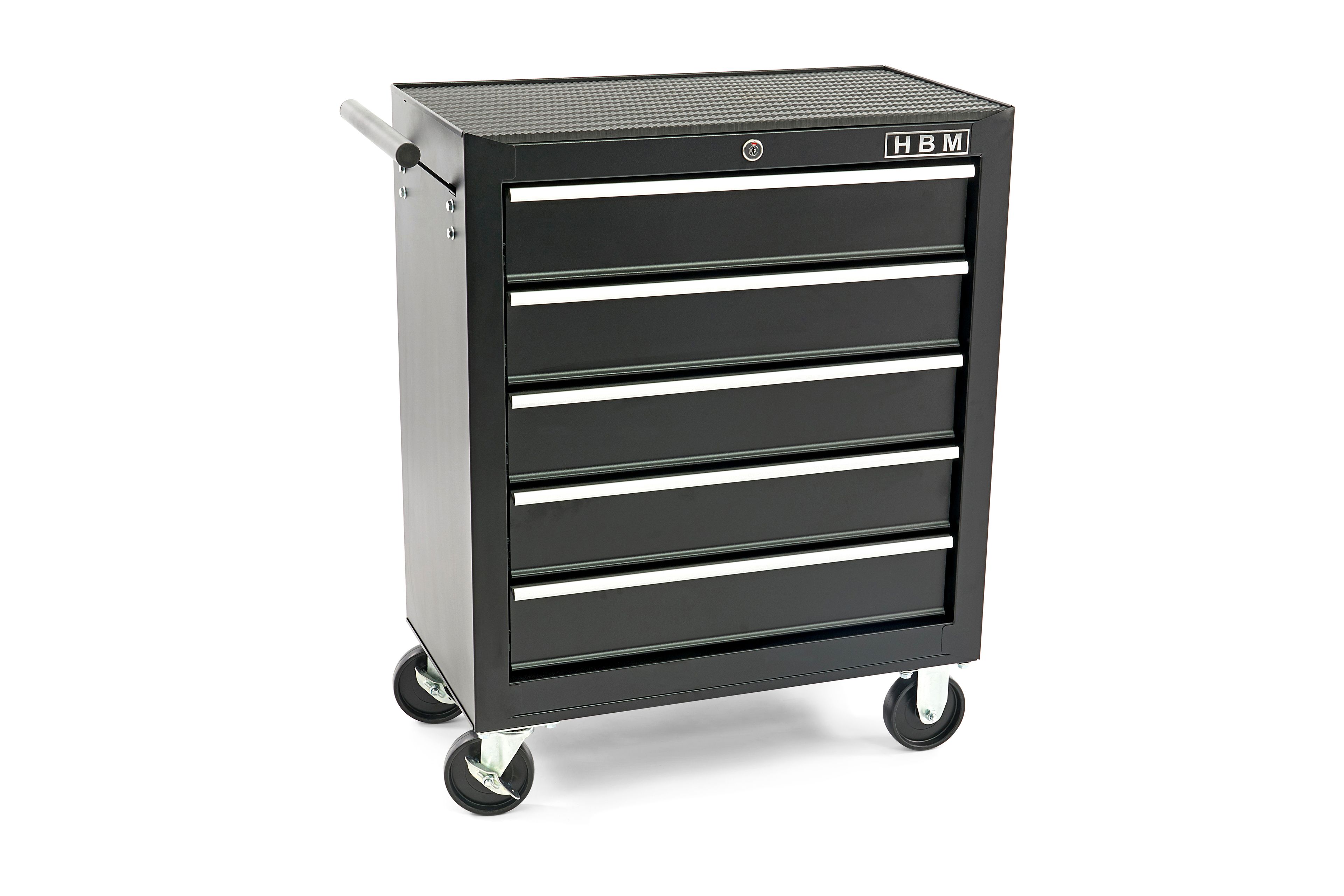 Carrello portautensili HBM con 5 cassetti - 62 cm - nero