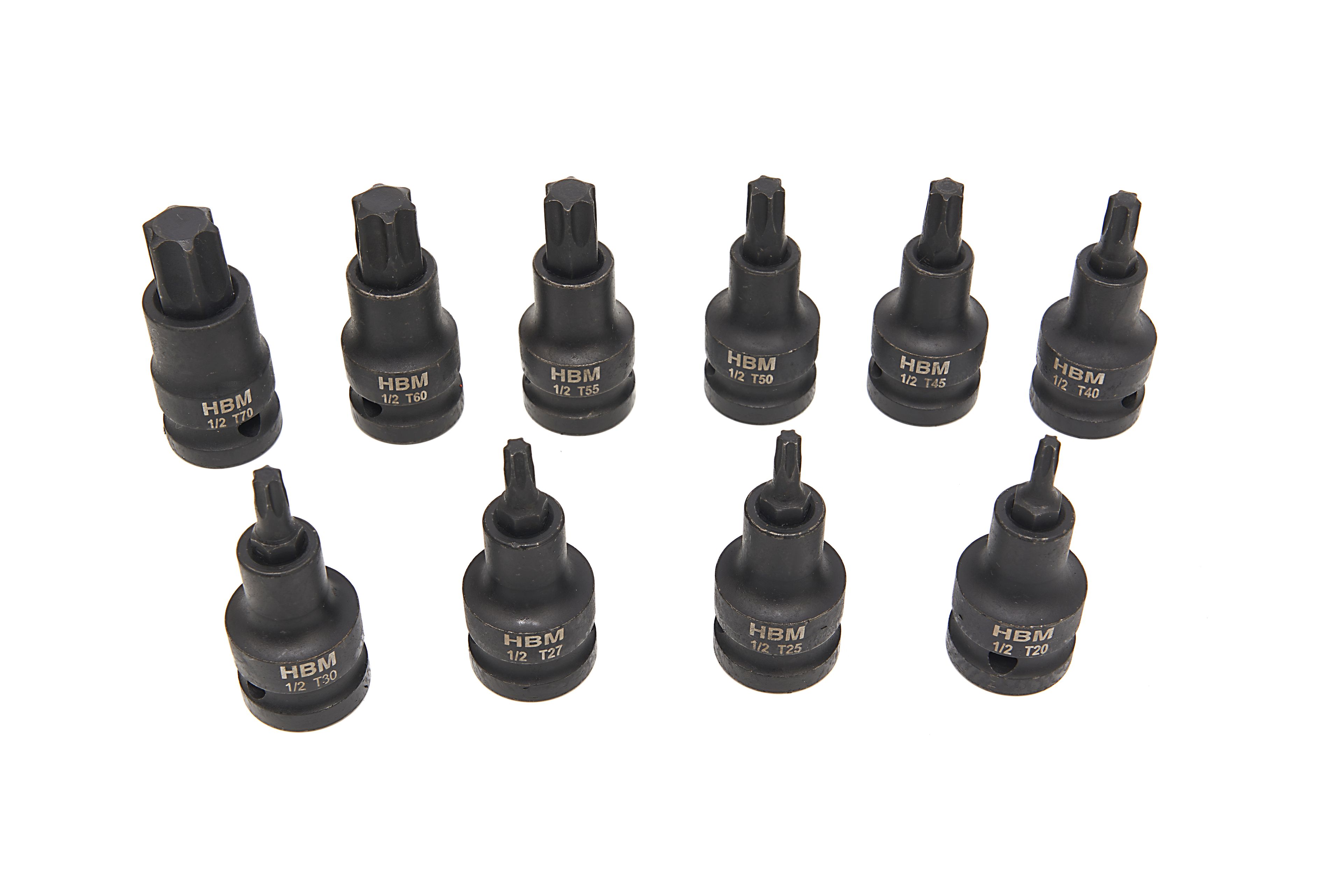 HBM 10 pièces professionnelles 1/2 inch Power Nuts Set Torx T20-T70 Image 3