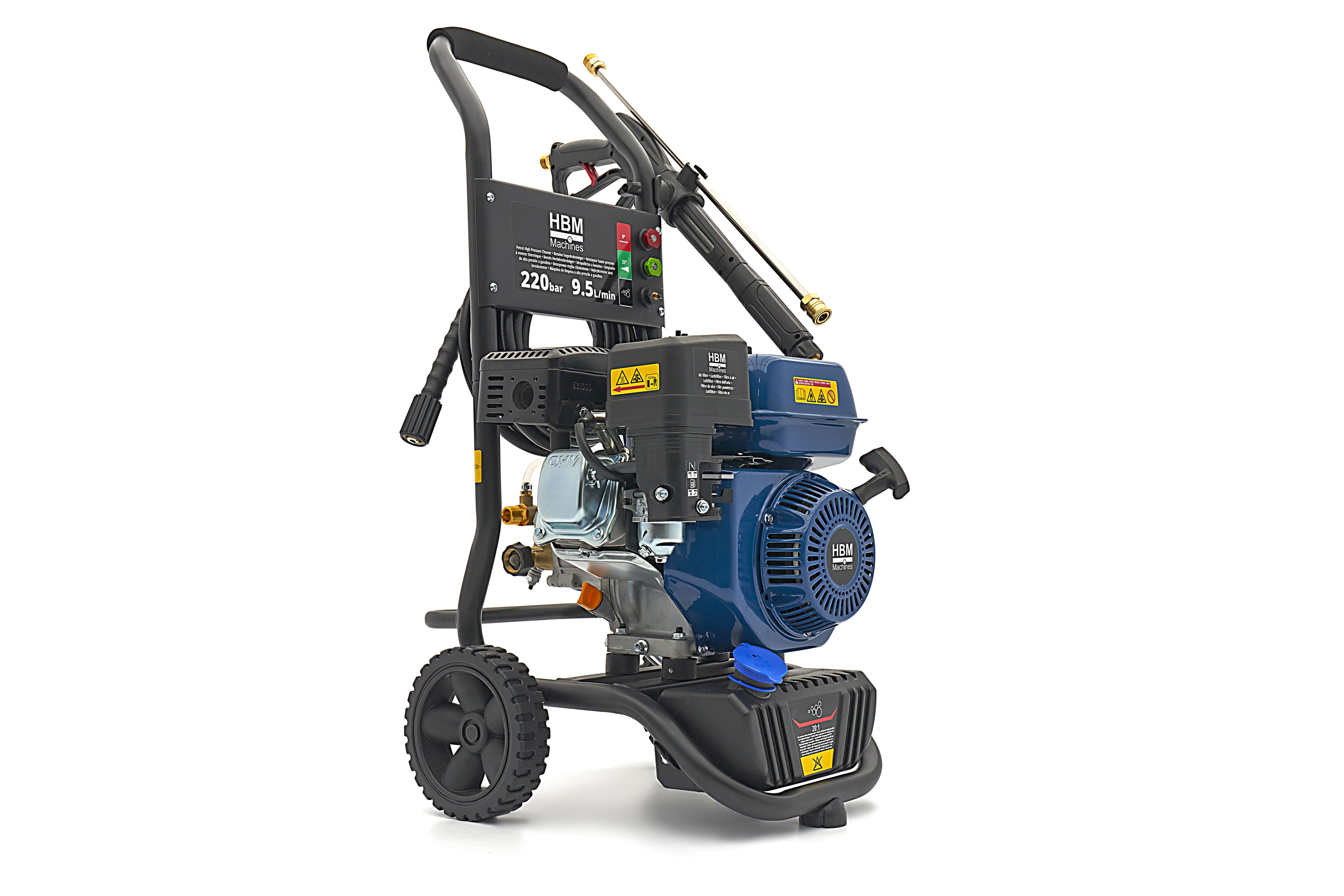 HBM benzine hogedrukreiniger 220 bar 9,5L/min208cc Image 4