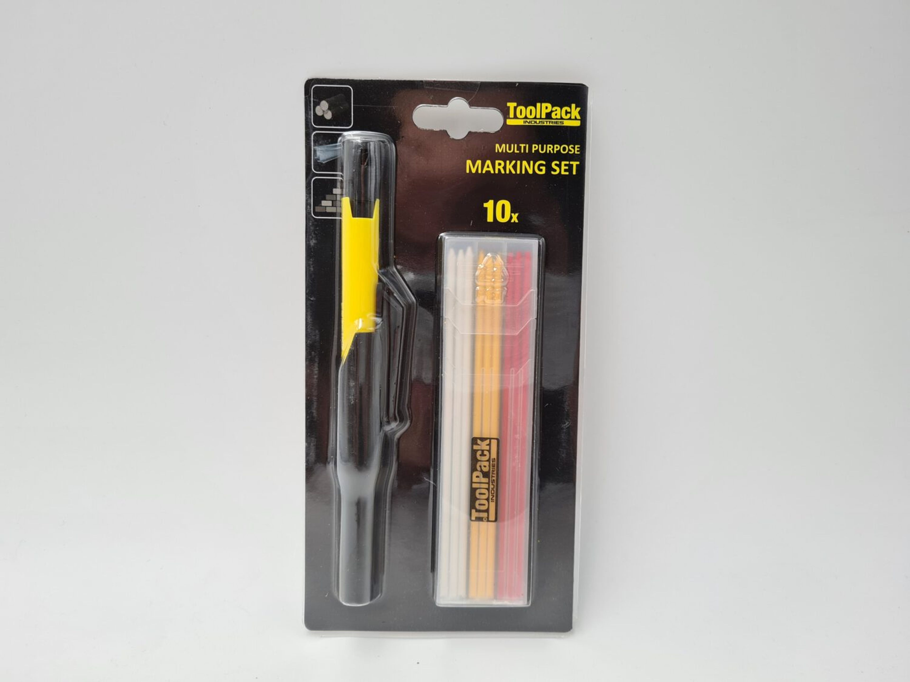 TPI Multi-functionele markeringsset, ABS houder rood, geel & witte stiftjes (10x) Image 4