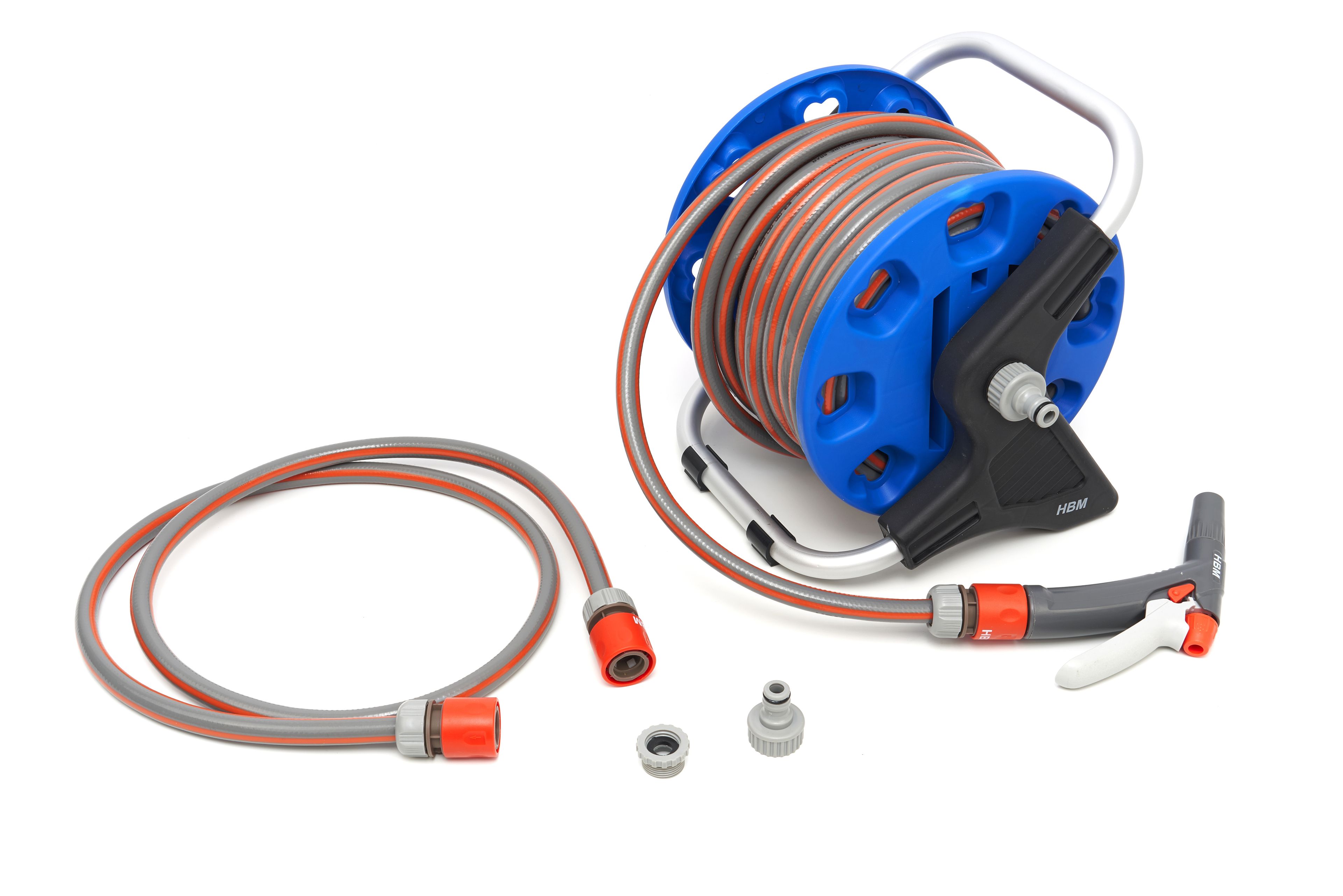 Enrollador de manguera HBM Profi de 30 metros / enrollador de manguera de jardín