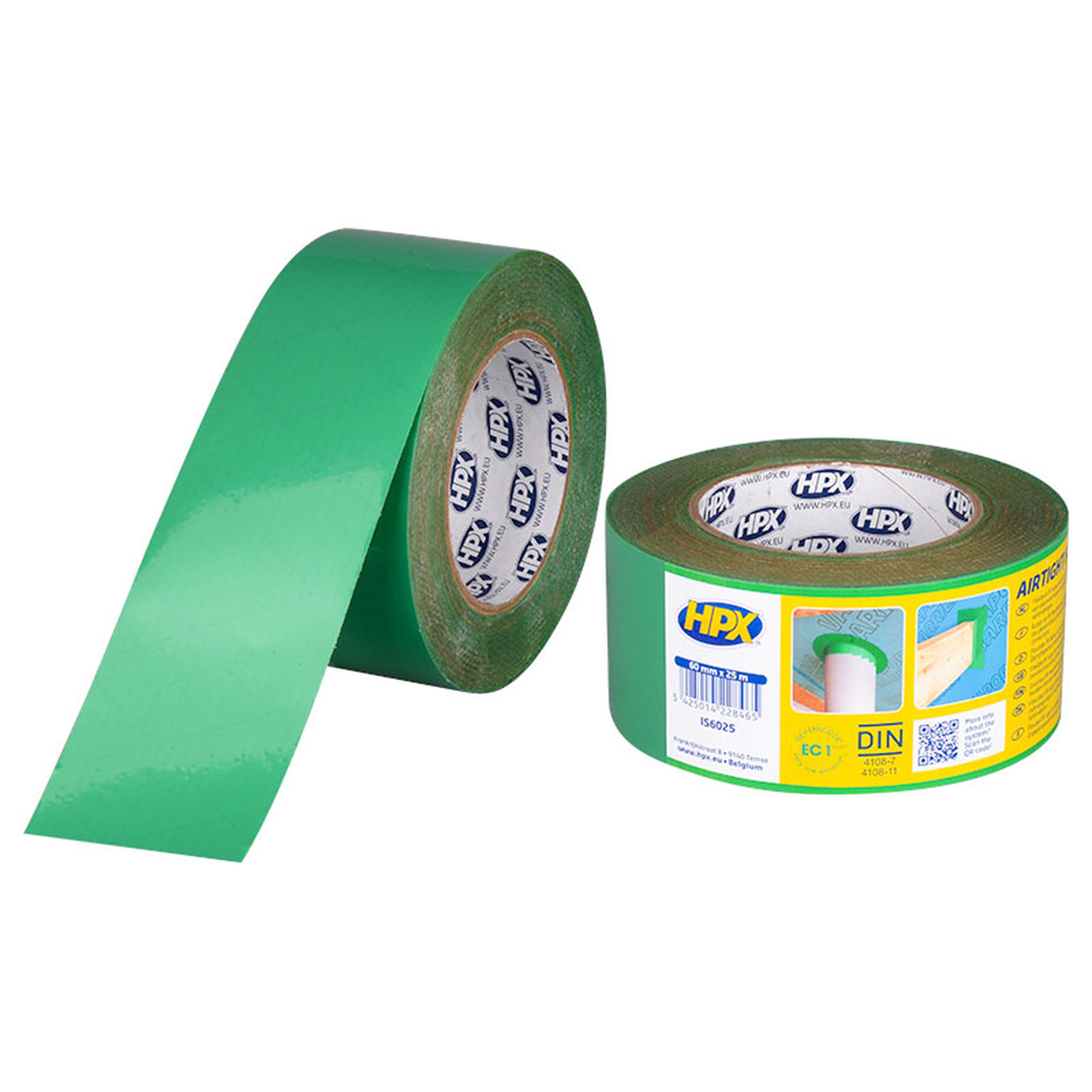 Cinta PE flexible HPX - verde 60mm x 25m