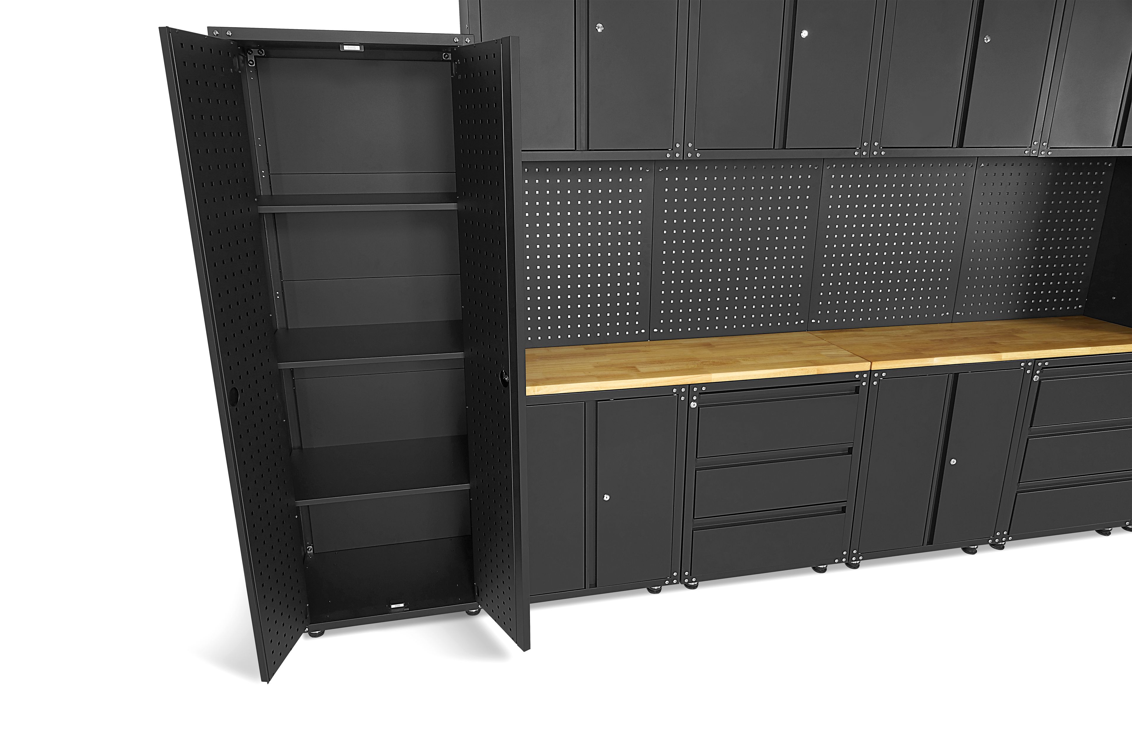 HBM Sistema di officina modulare premium, 16 pezzi, nero opaco Image 10