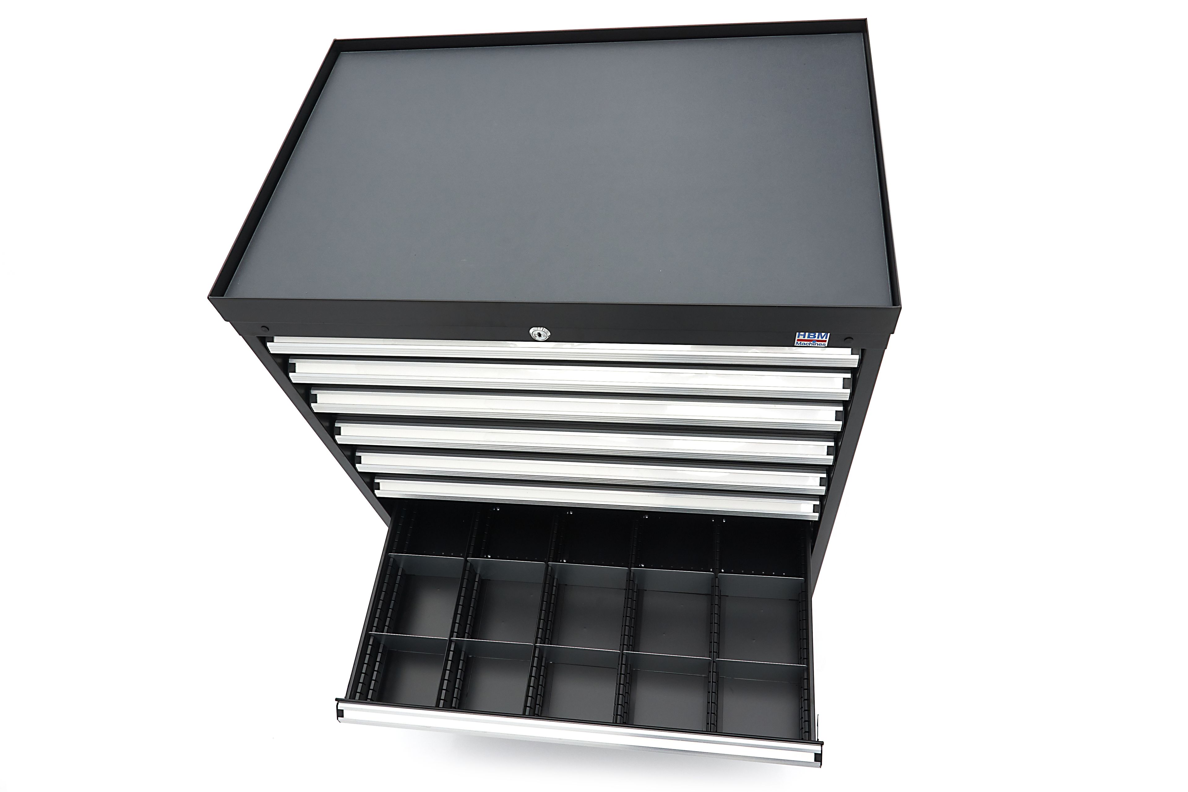HBM Profi-Werkzeugschrank mit 8 Schubladen / Schubladenschrank, 88 × 58 × 100 cm, schwarz Image 12