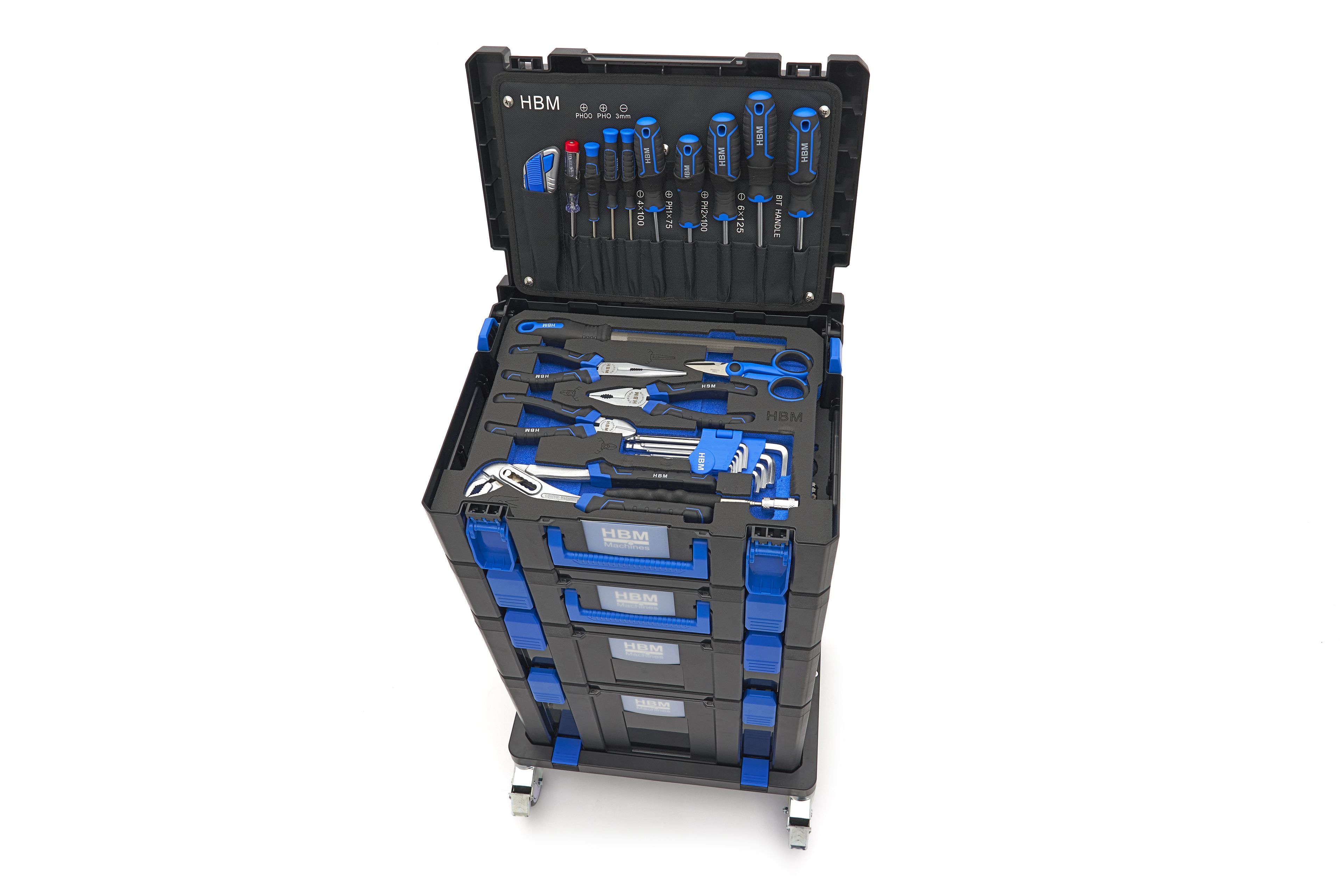 HBM verrijdbare gereedschapskoffer set 105-delig Image 3