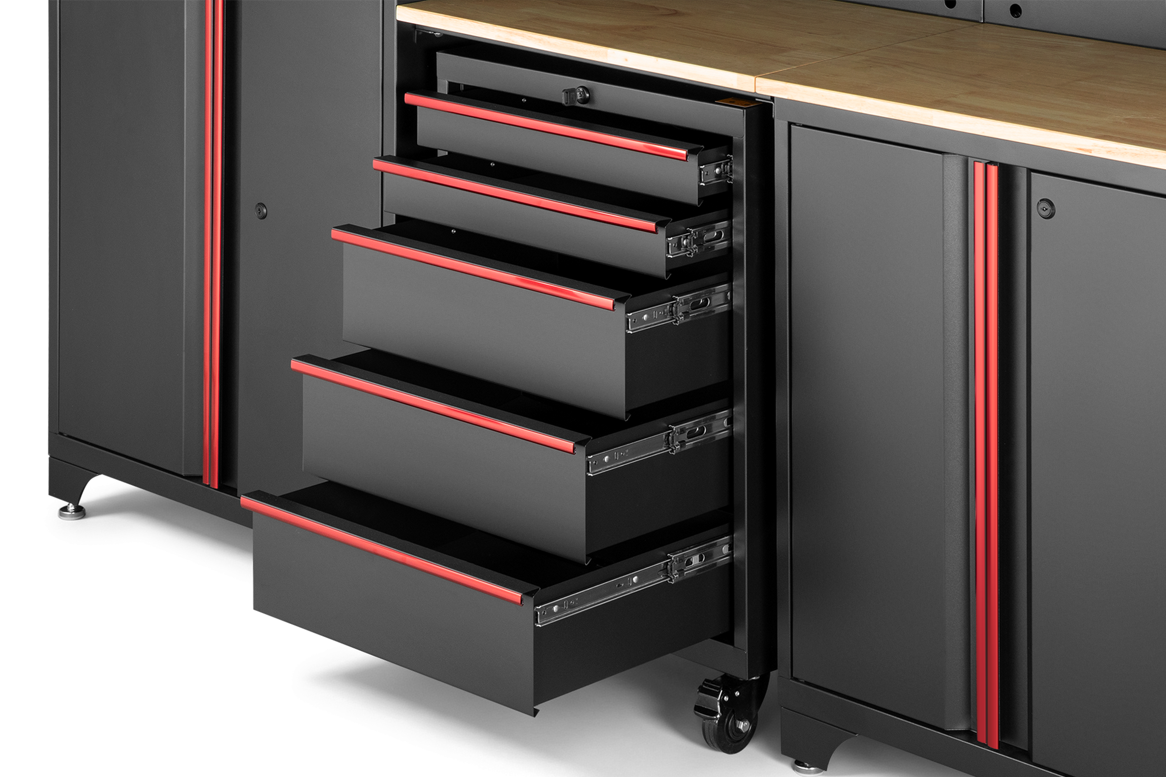 HBM modulair werkplaatssysteem 6-delig, zwart rood, model A Image 9