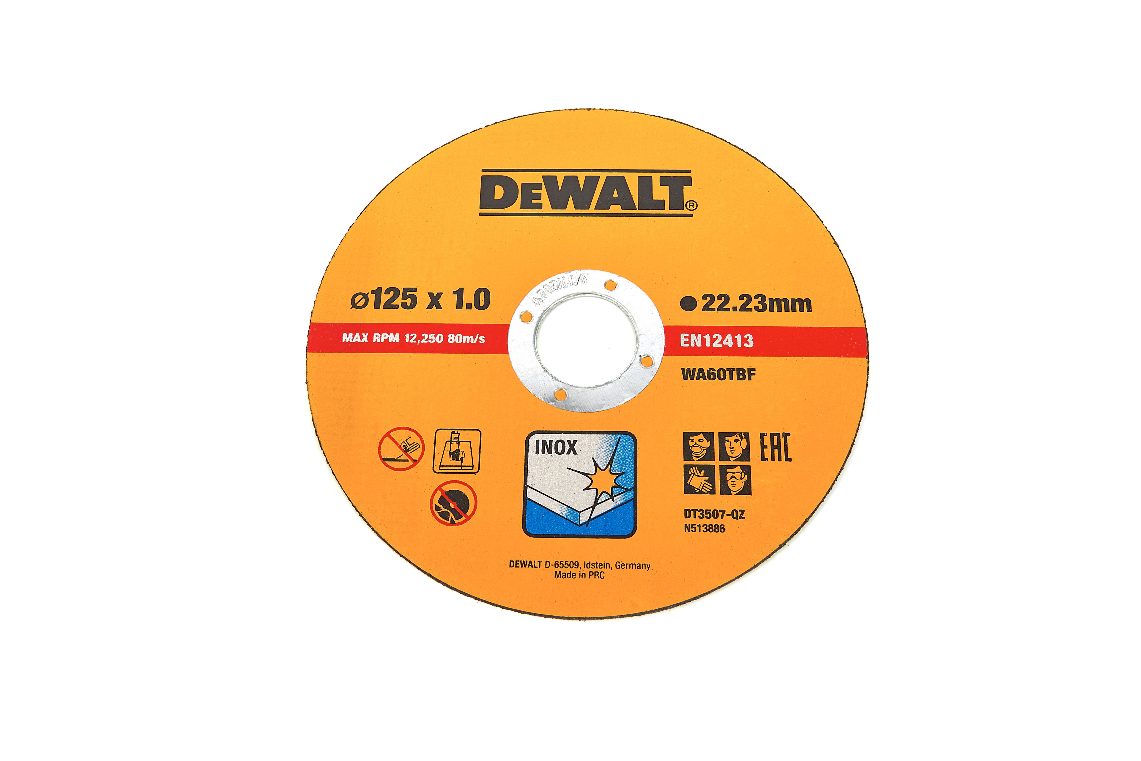 DeWalt DT3507 Disque à tronçonner - 125 x 22,23 x 1,0mm - acier inoxydable 10pcs Image 2