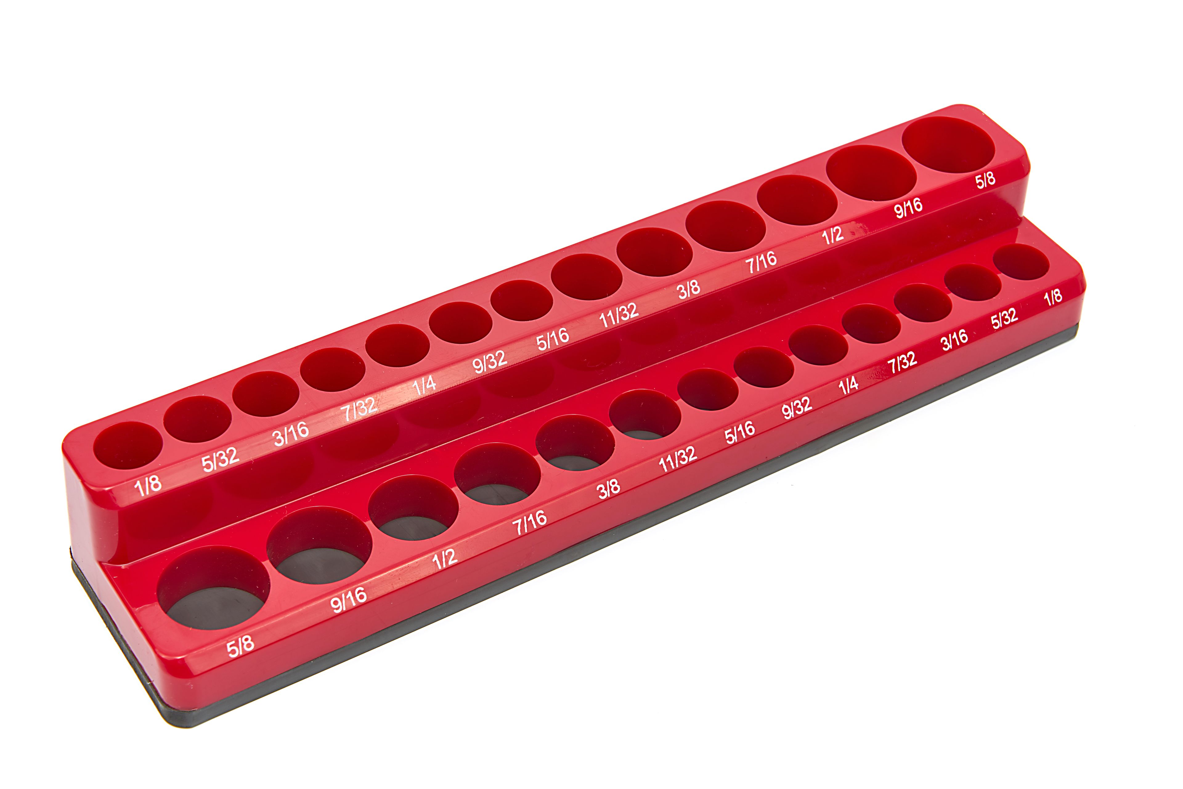 Supporto magnetico HBM per 26 pezzi di misura inglese da 1/4 di pollice, rosso Image 2