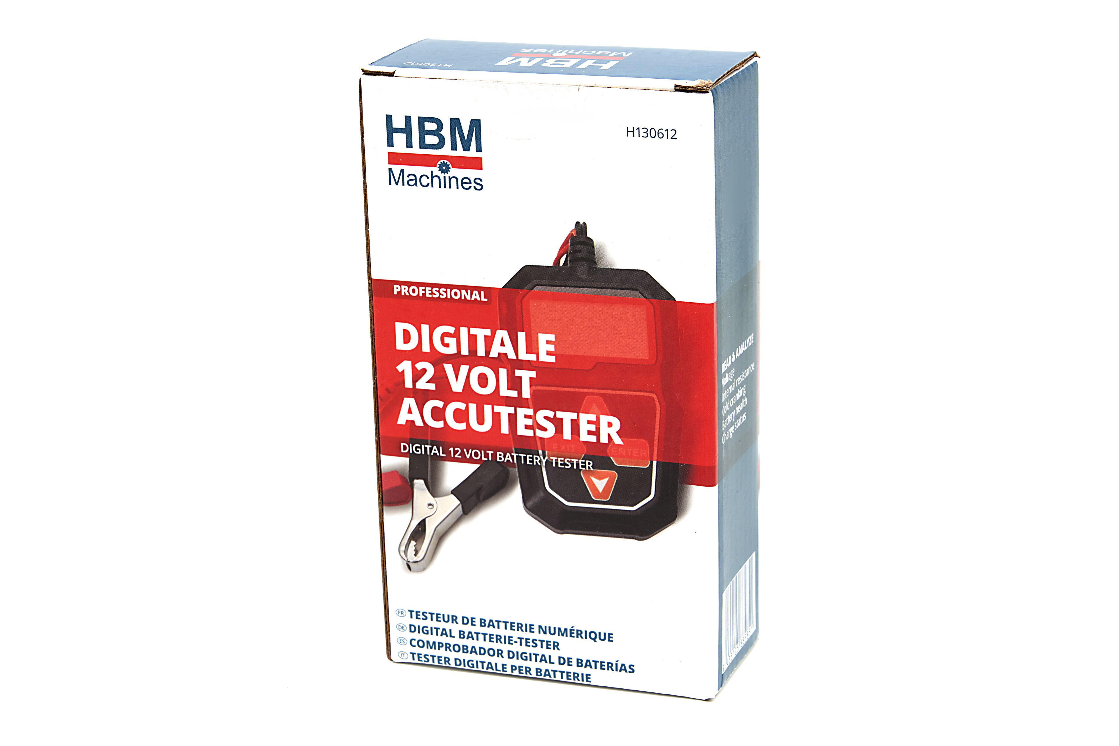 Probador de batería digital HBM de 12 Voltios adecuado para AGM, GEL, NAT y SECAS Accus Image 4
