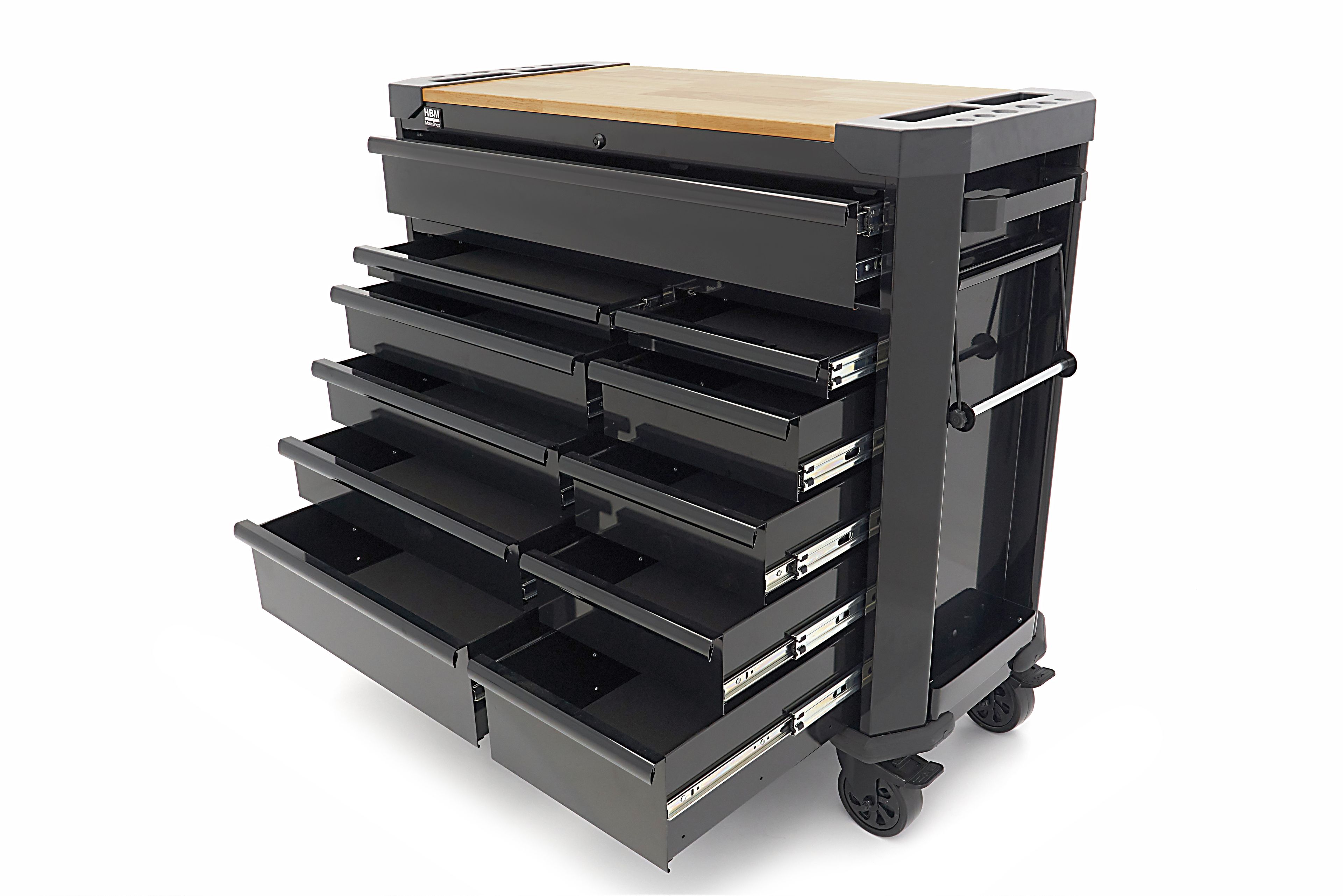 Carro de herramientas HBM de 11 cajones 109 cm negro Image 7