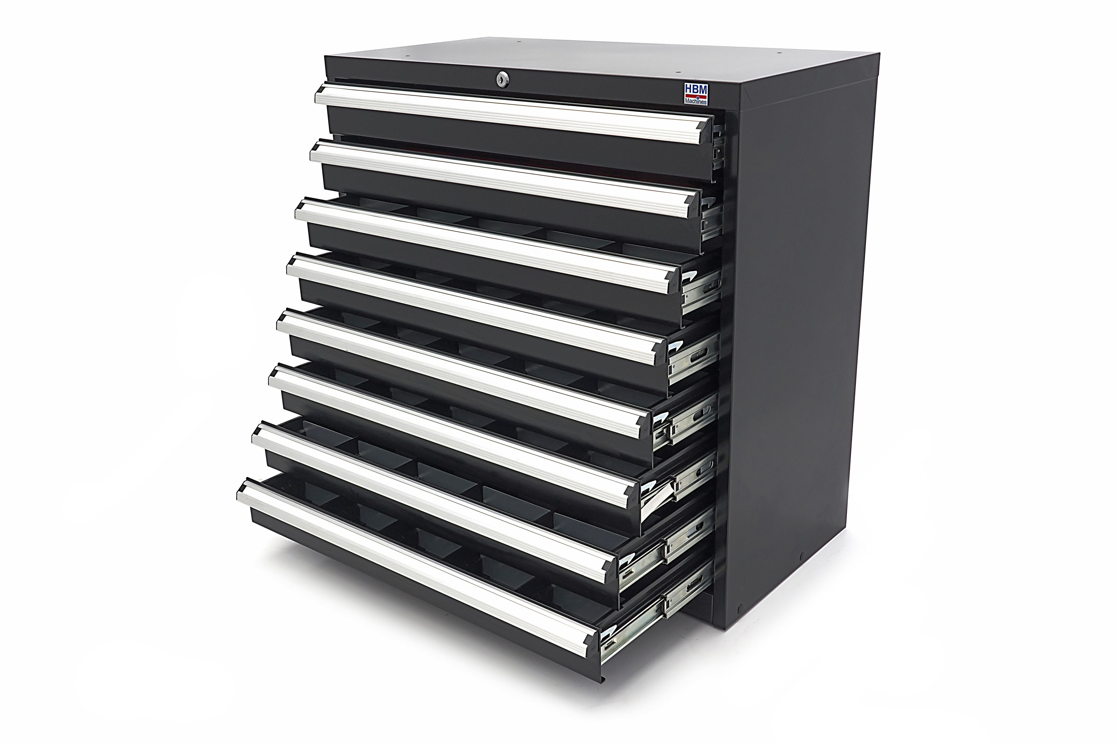 HBM 8 Schubladenschrank / Profi-Werkzeugschrank 90 x 45 x 90 cm schwarz Image 9
