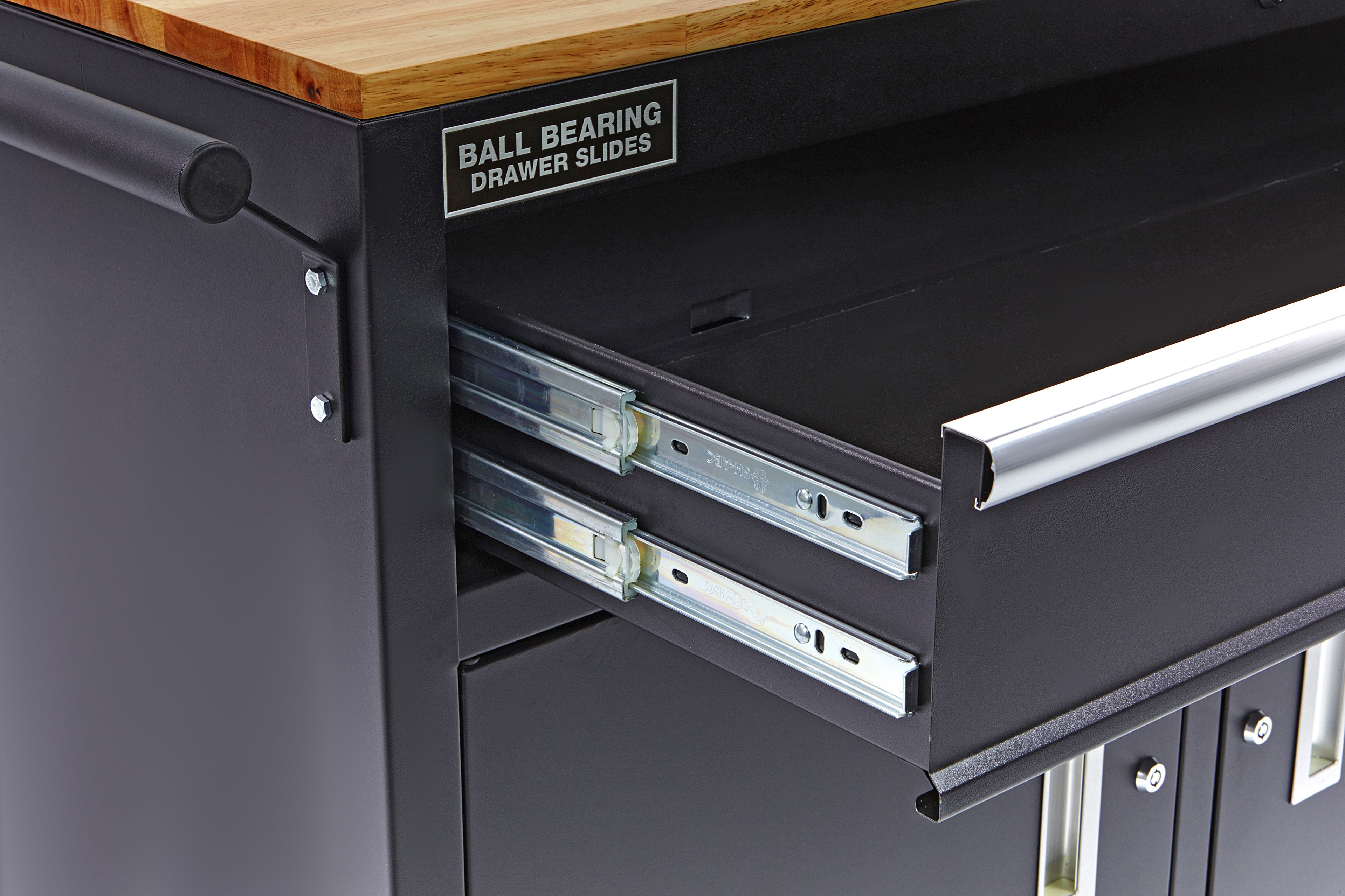 HBM Profi fahrbarer Werkzeugwagen Werkbank, 117 cm, schwarz Image 6